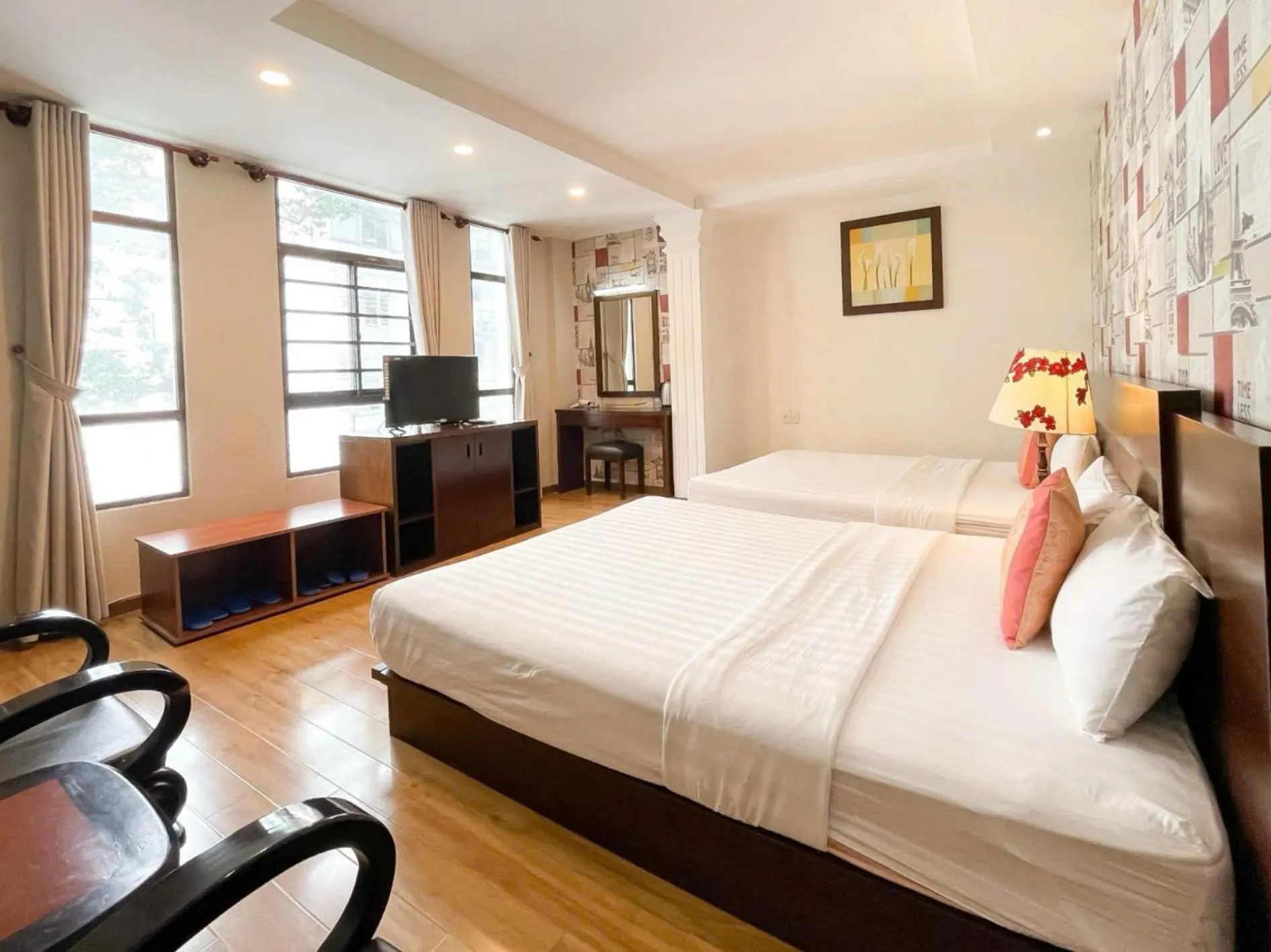 Bed in Little Brick Saigon Hotel