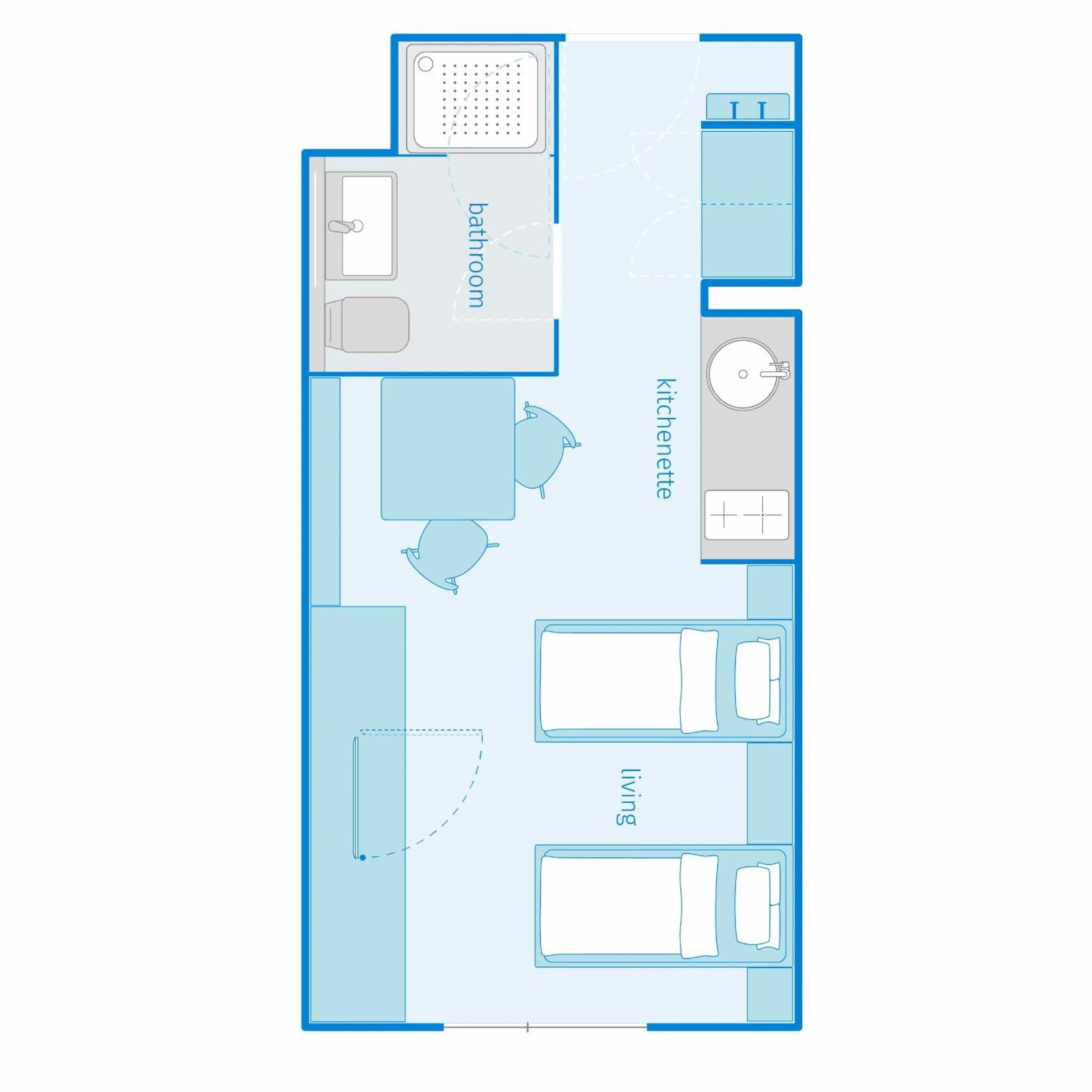 Floor plan in smartments Wien Hauptbahnhof - Serviced Apartments