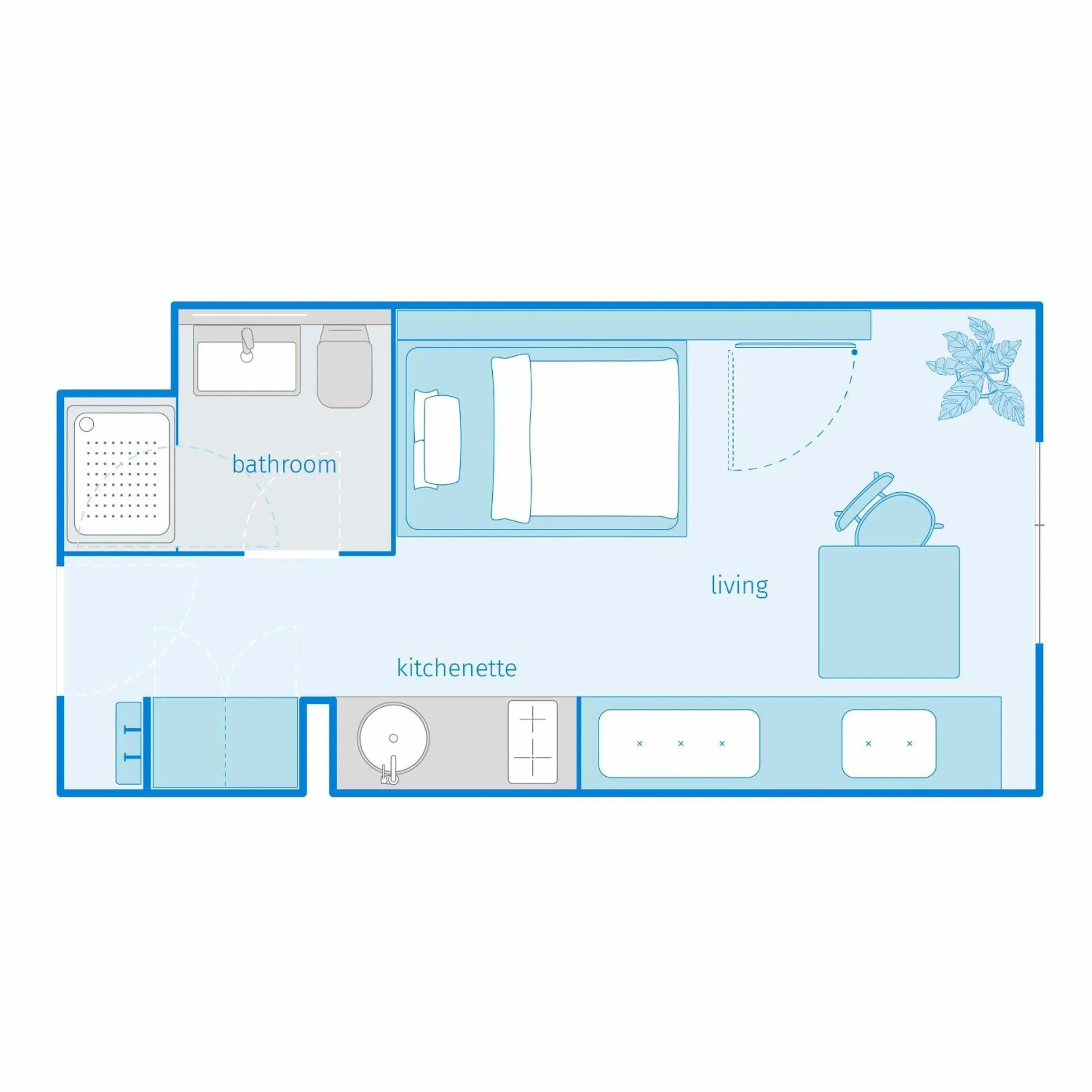 Floor plan in smartments Wien Hauptbahnhof - Serviced Apartments