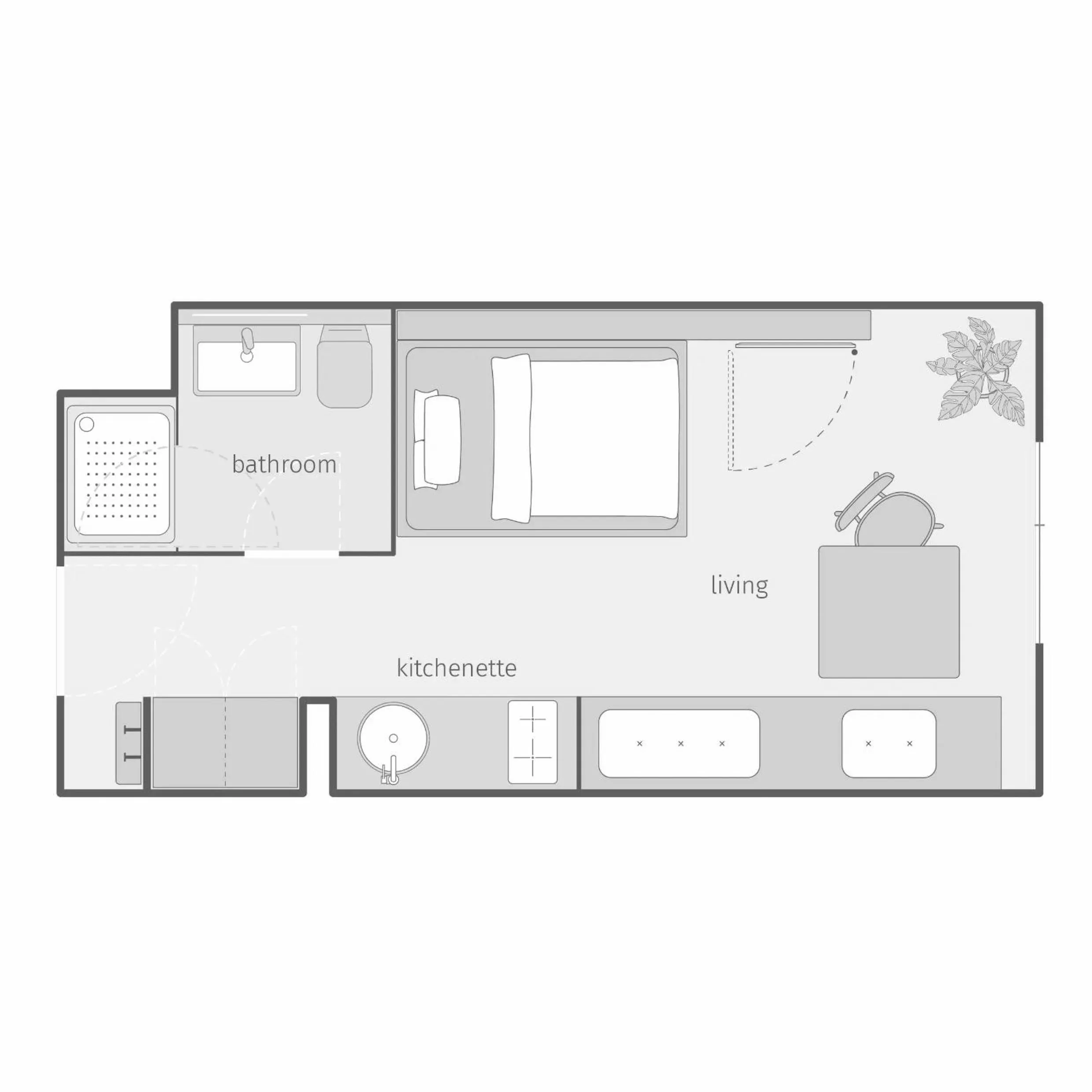 Photo of the whole room in smartments Wien Hauptbahnhof - Serviced Apartments