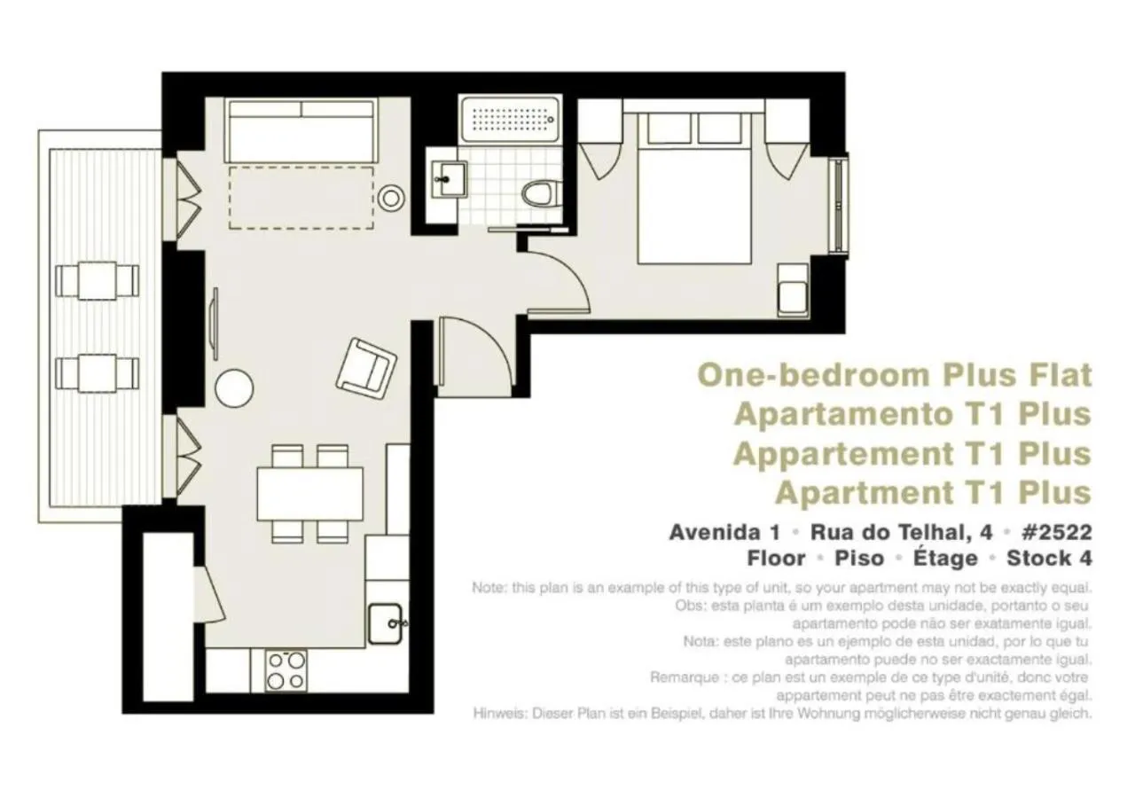 Floor plan in Lisbon Serviced Apartments - Avenida