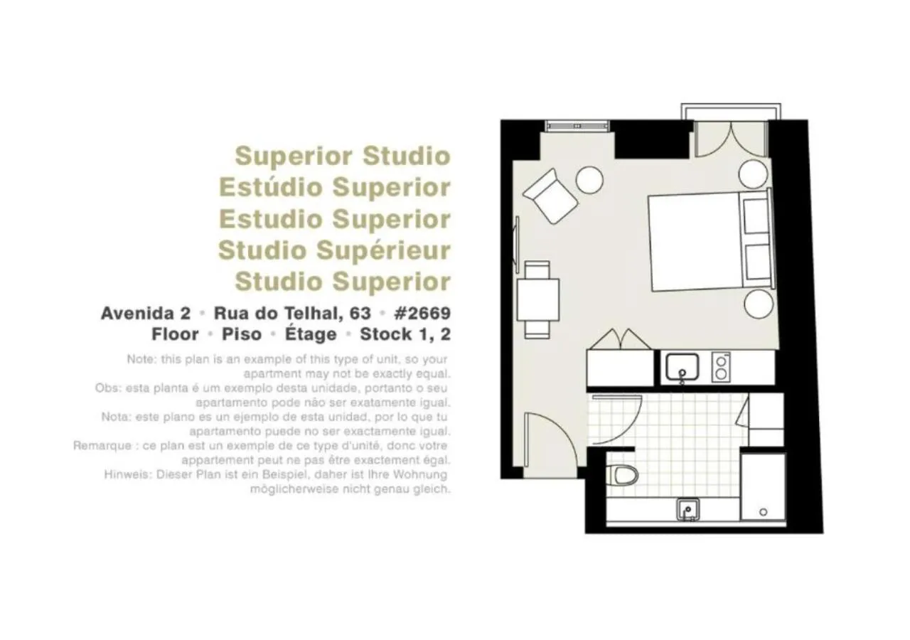 Floor plan in Lisbon Serviced Apartments - Avenida