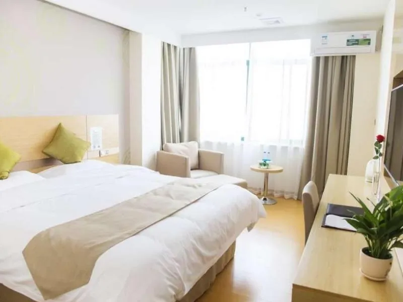 Bed in GreenTree Inn Jiangsu Yancheng Dafeng port Sea world Hotel
