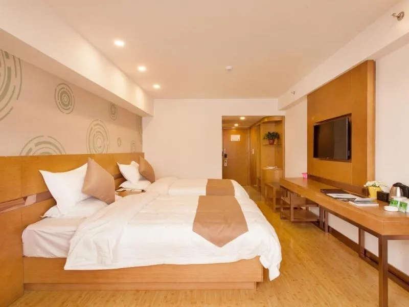 Bed in GreenTree Inn Shanxi Jinzhong South of Pingyao Ancient City Express Hotel