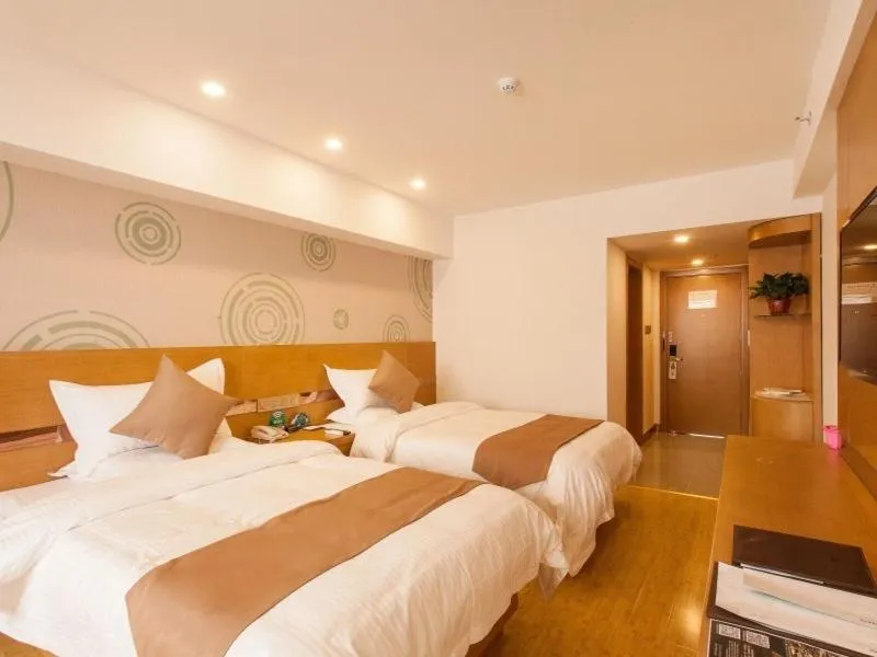 Bed in GreenTree Inn Shanxi Jinzhong South of Pingyao Ancient City Express Hotel