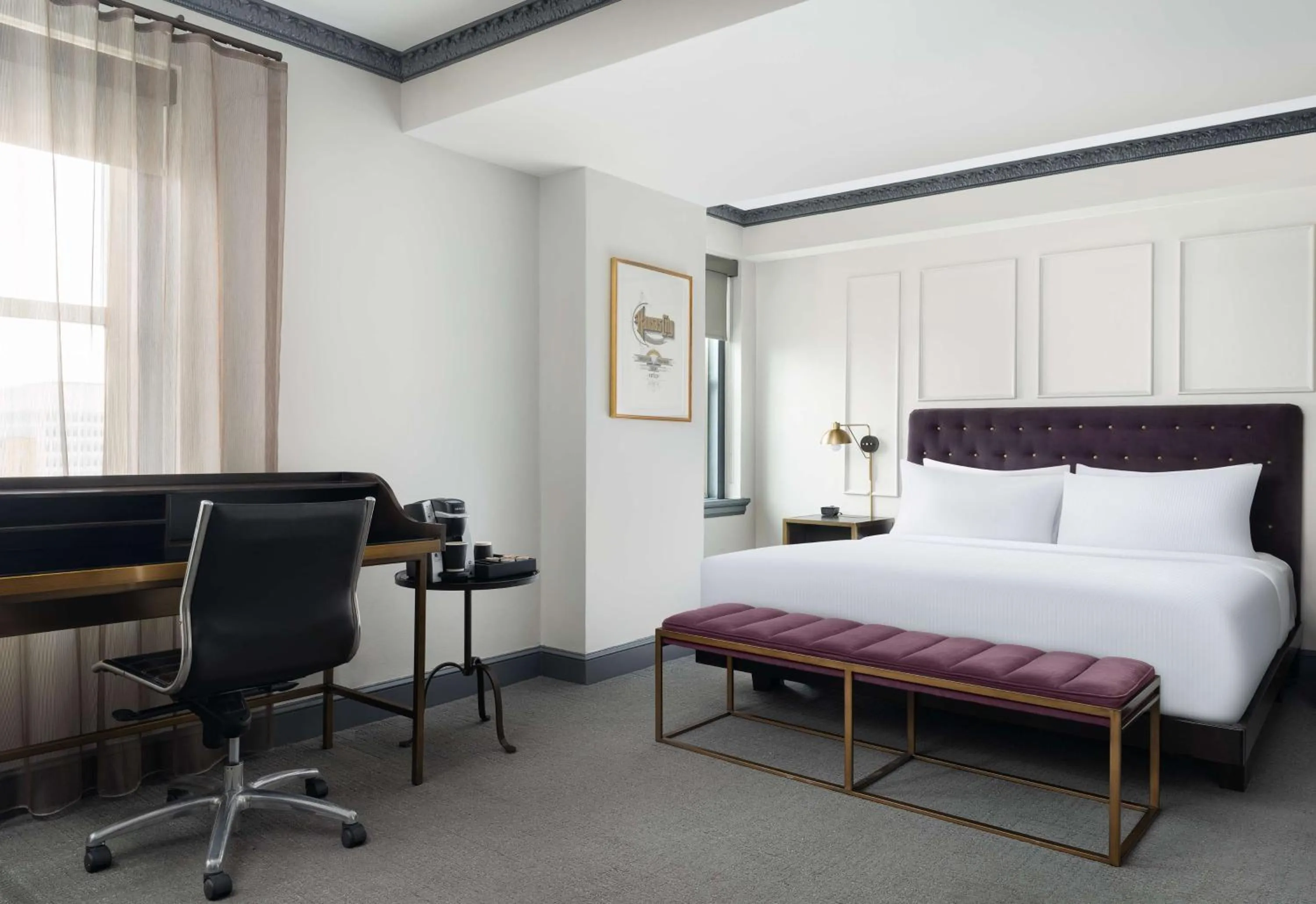 Bed in Hotel Phillips Kansas City, Curio Collection By Hilton