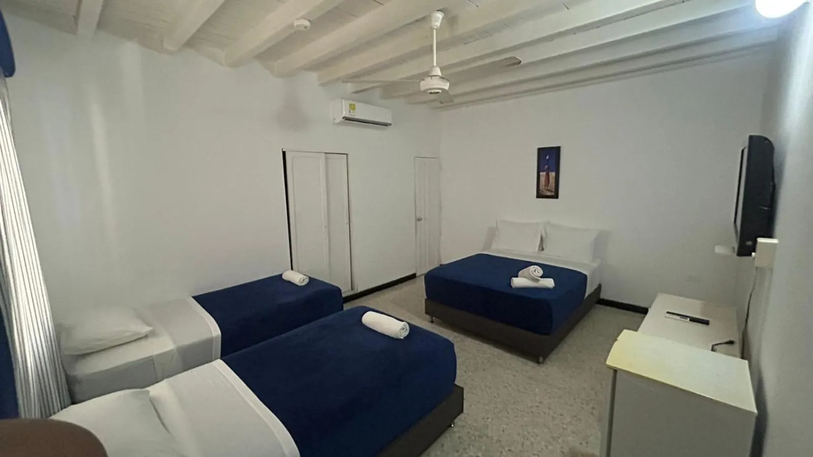 Bed in La Ballena Azul Hotel