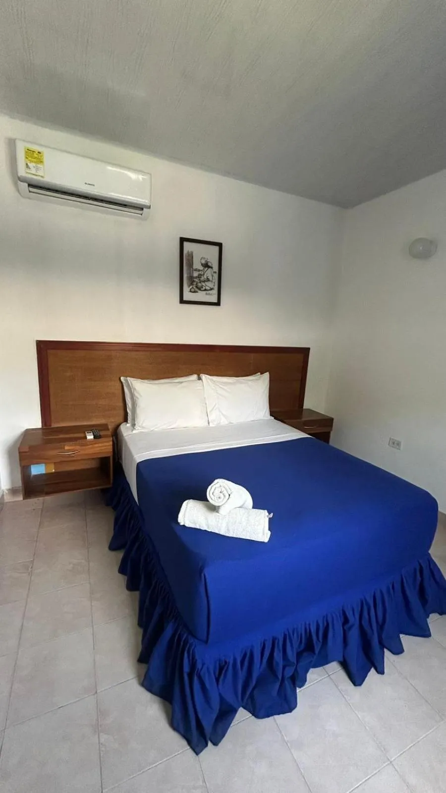 Bed in La Ballena Azul Hotel