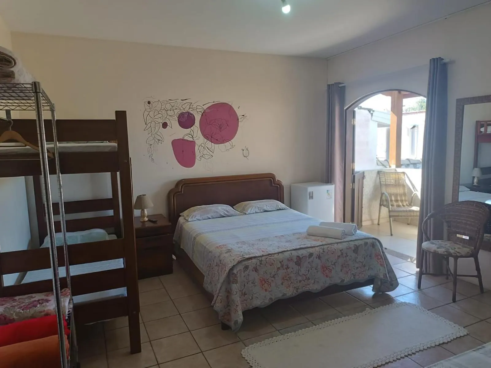 Balcony/Terrace, Bed in Pousada Primavera