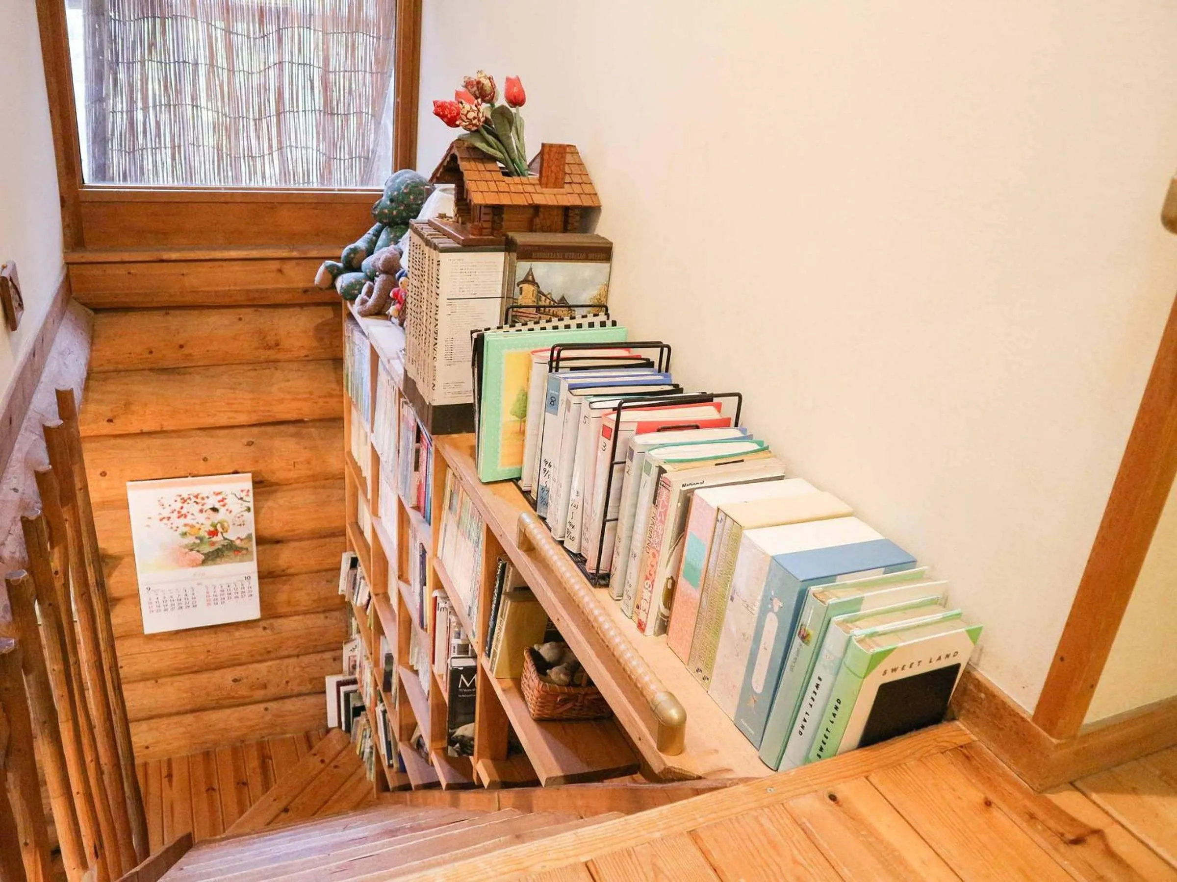 Library in Canadian Loghouse Inn AzuminoYujin