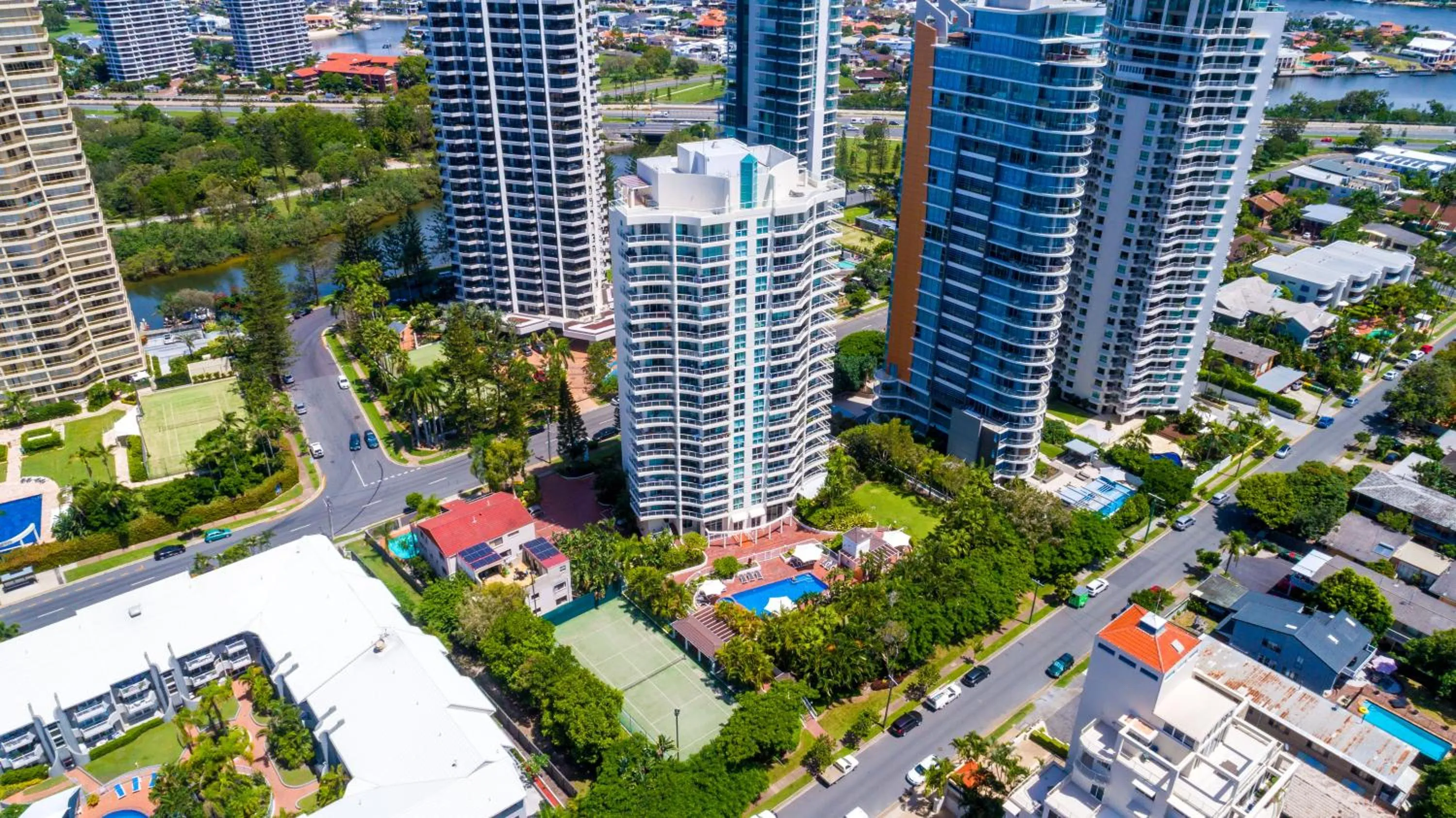 Property building in The Crest Apartments