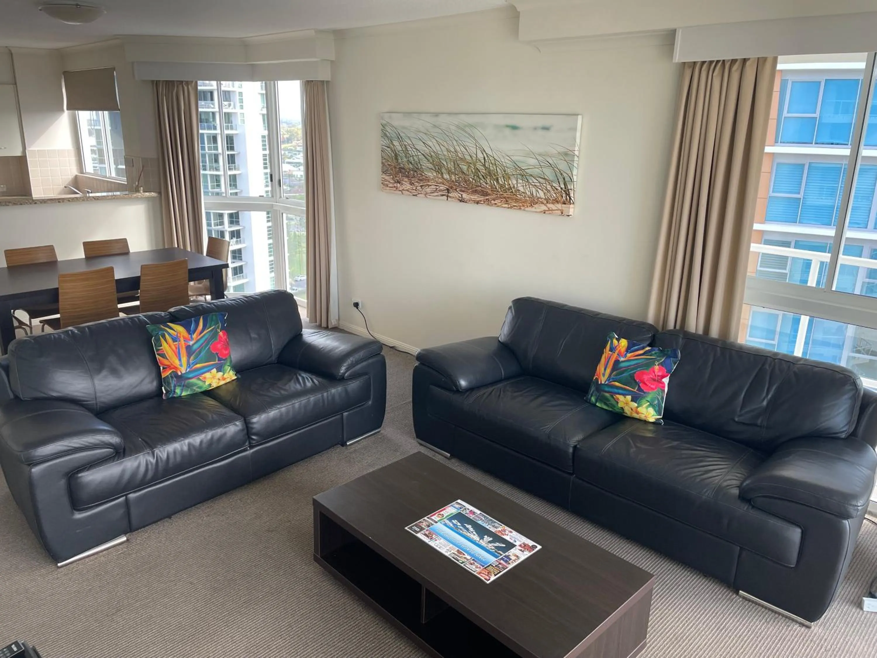 Living room in The Crest Apartments