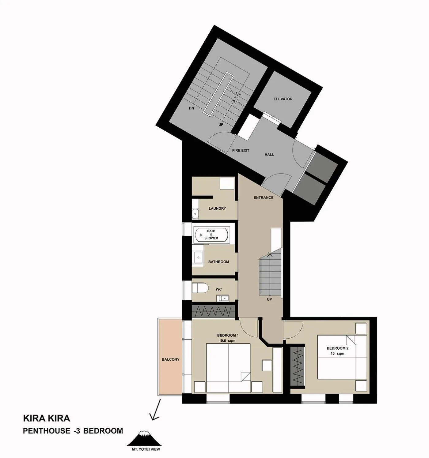 Floor plan in Kira Kira Suites by H2 Life