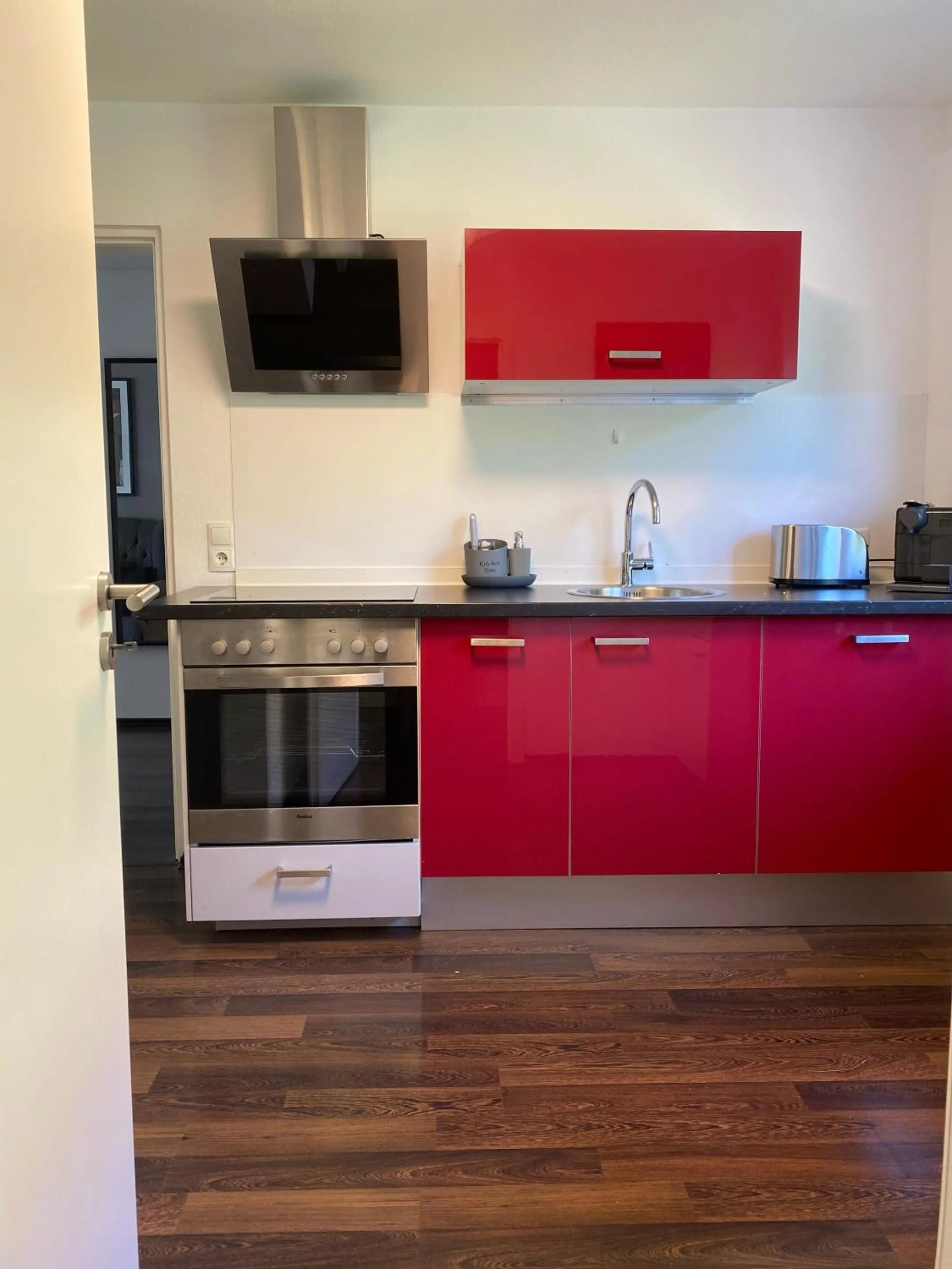 Kitchen or kitchenette in Ferienwohnung Hella
