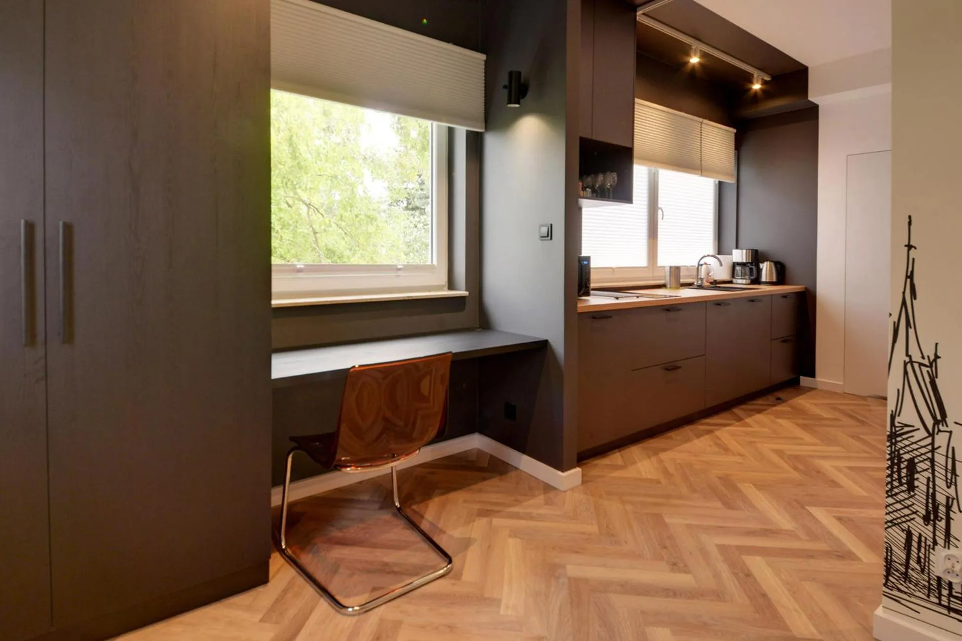 Kitchen or kitchenette in Q Apartamenty