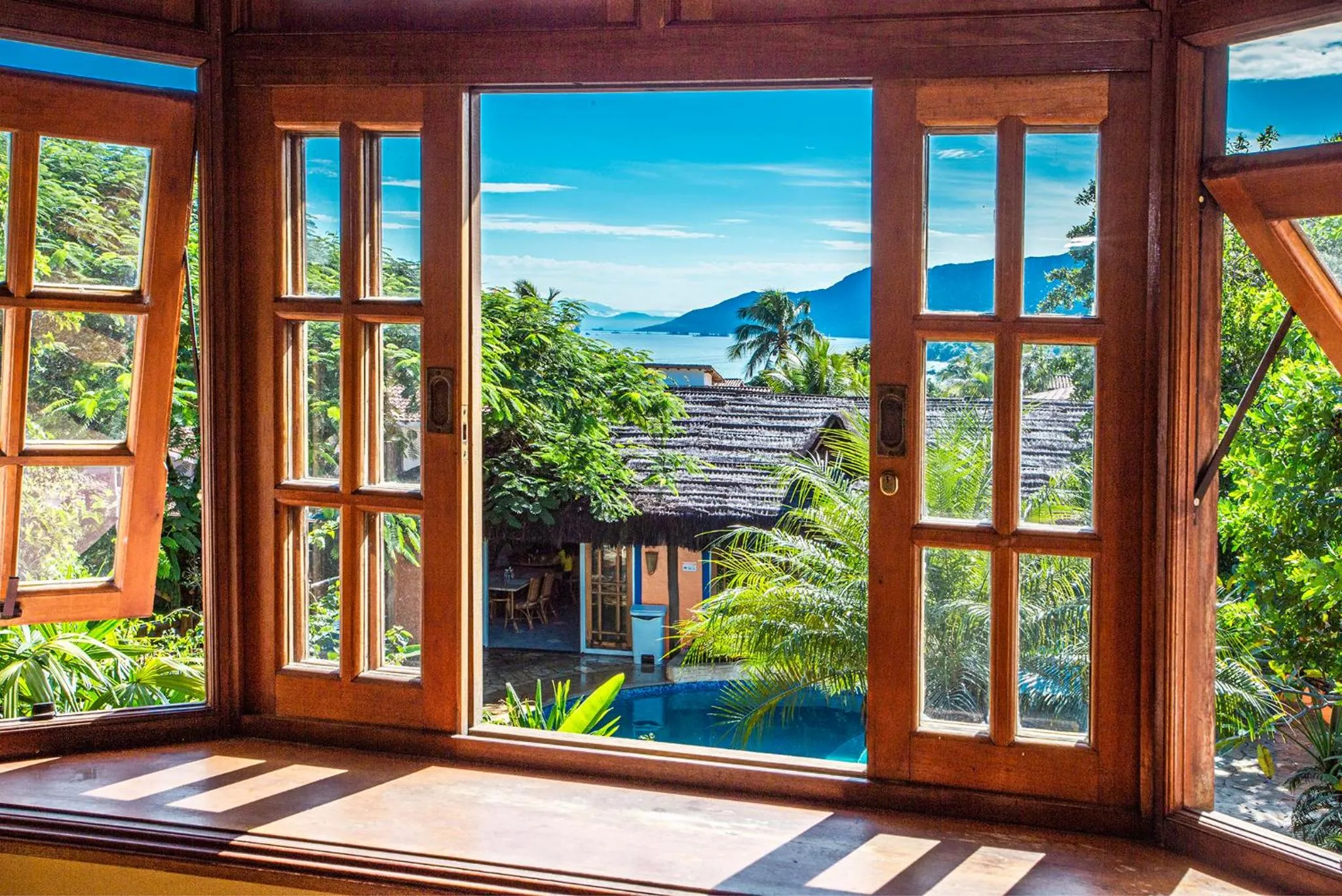 Pool view in Hotel Alemão Beach de Ilhabela