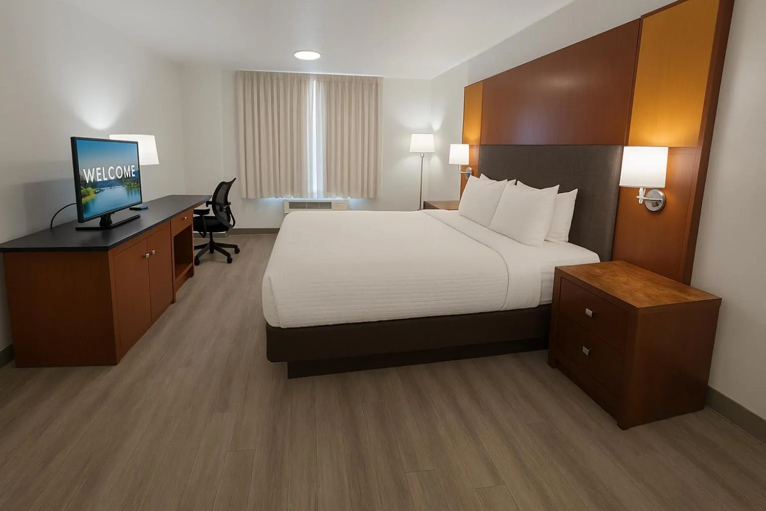 Bed in Clarion Inn Idaho Falls Riverfront