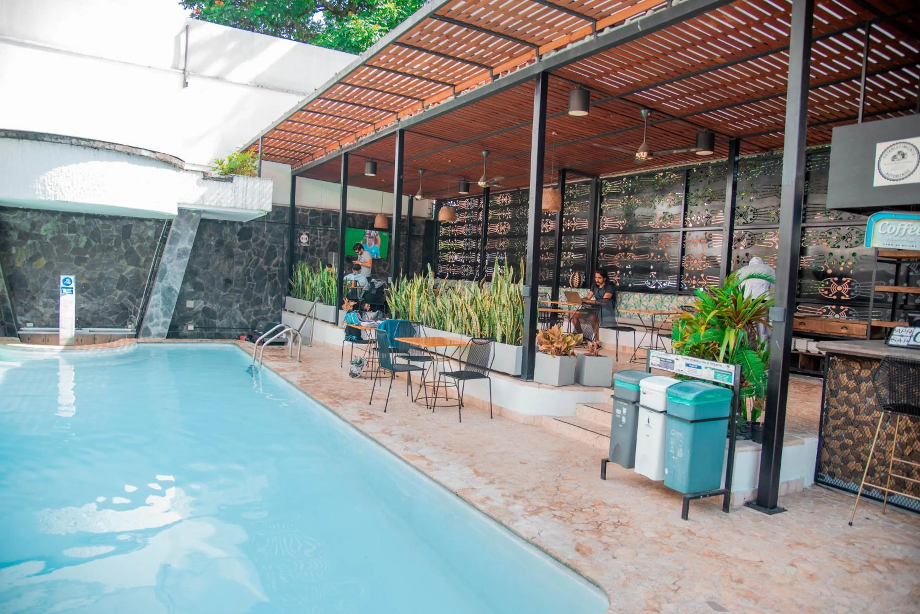 Pool view in Medellín Vibes Hostel