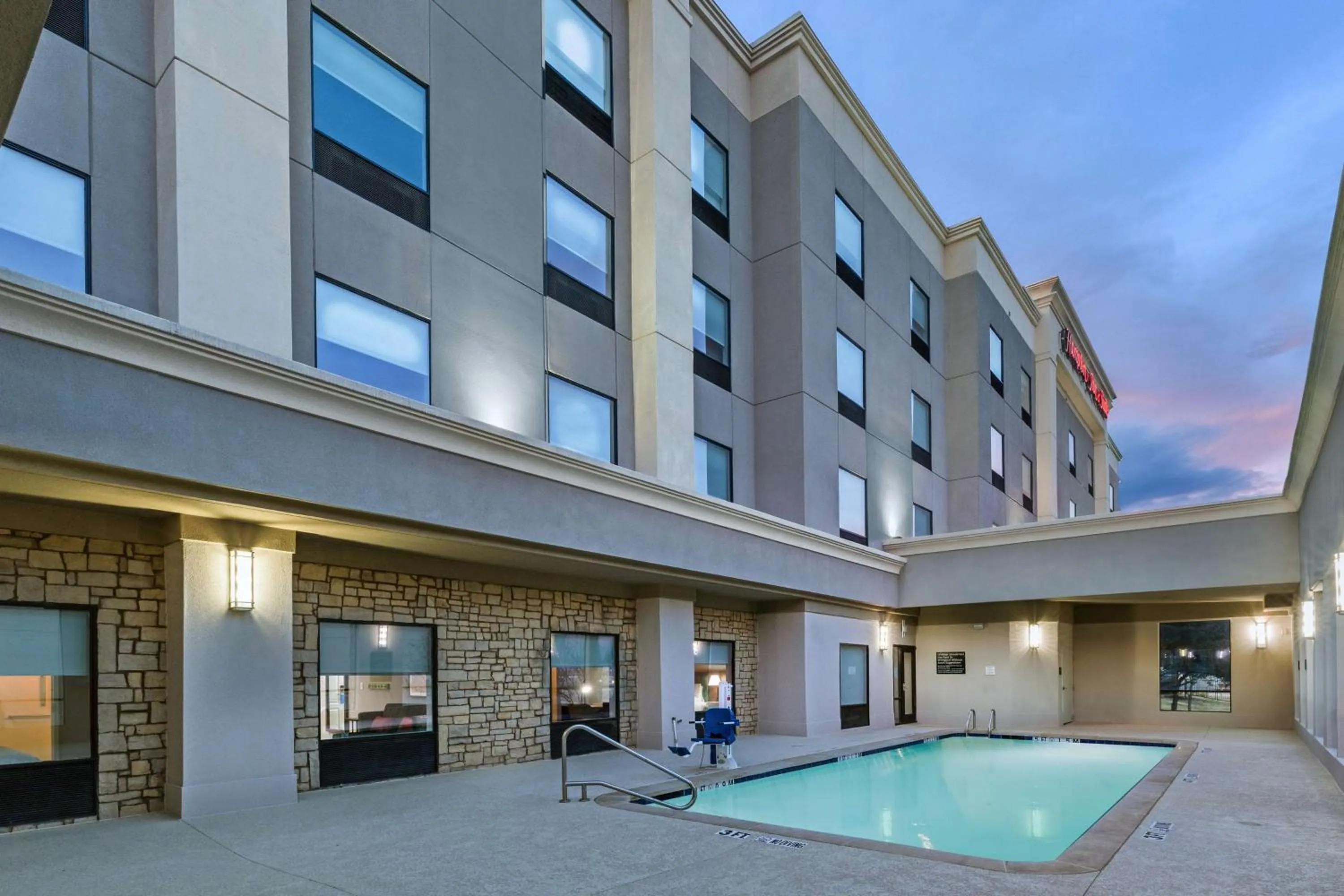 Pool view in Hampton Inn & Suites Dallas I-30 Cockrell Hill, Tx