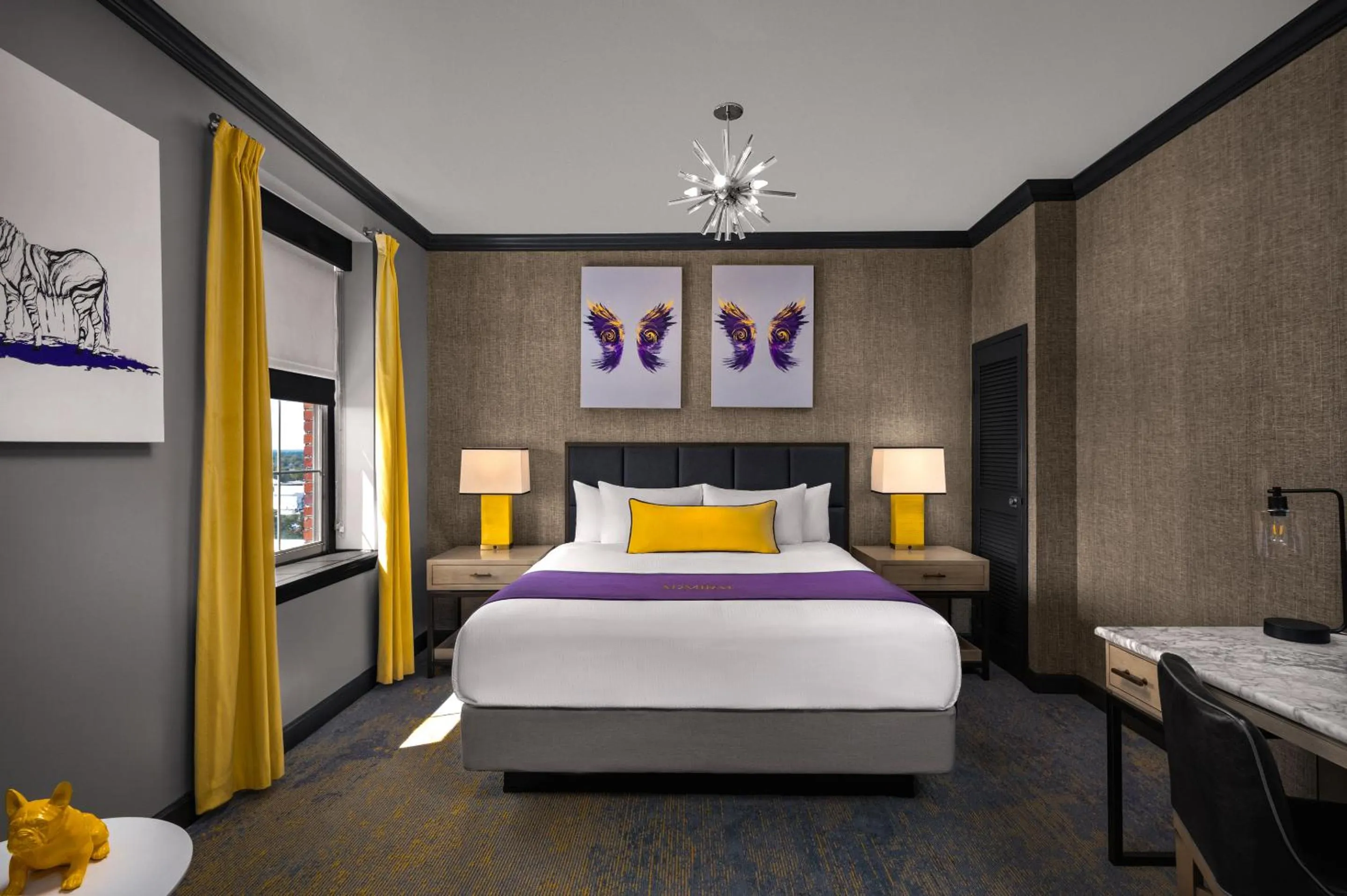 Bed in The Admiral, Downtown Historic District