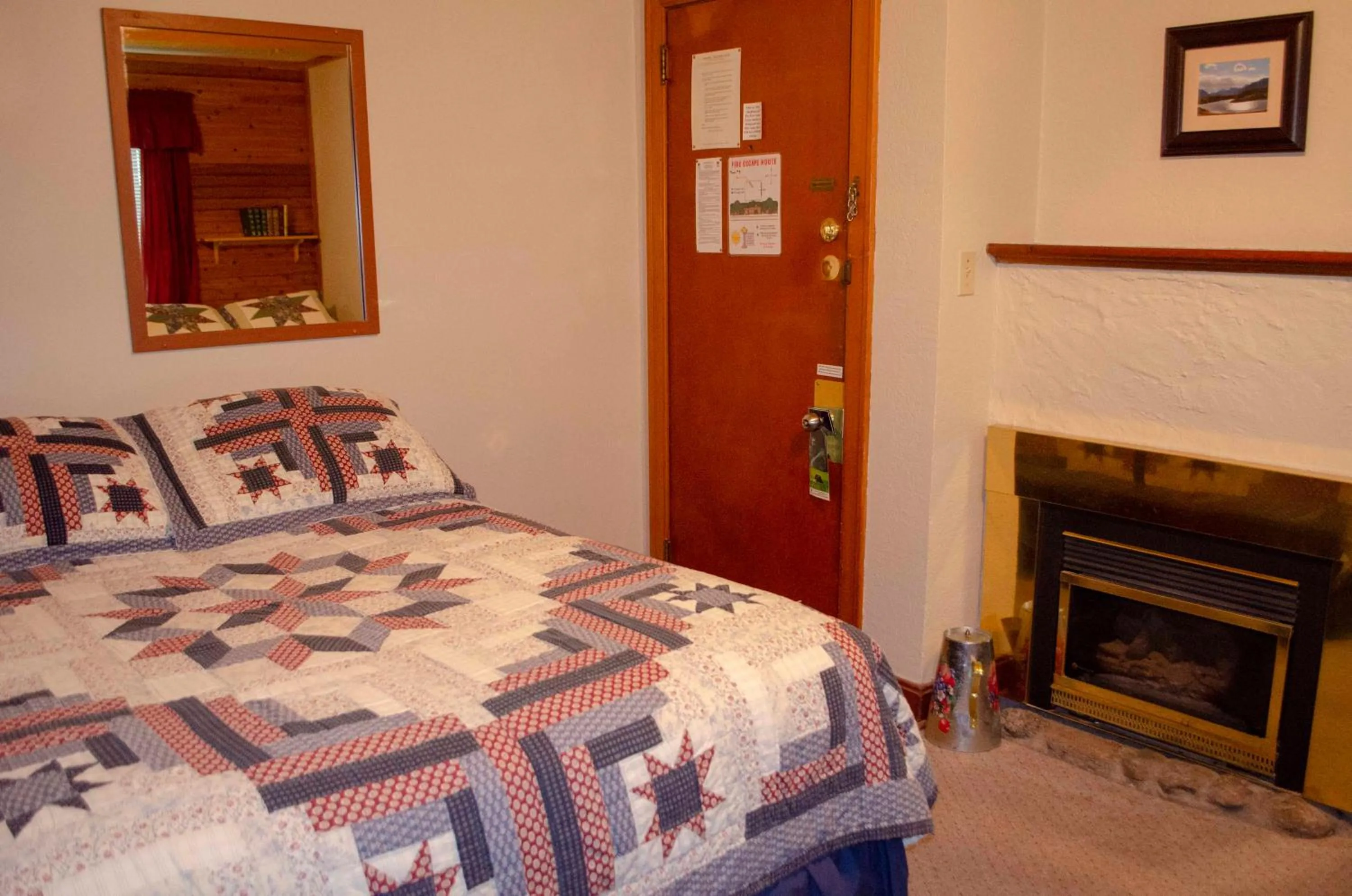 Bed in Crandell Mountain Lodge