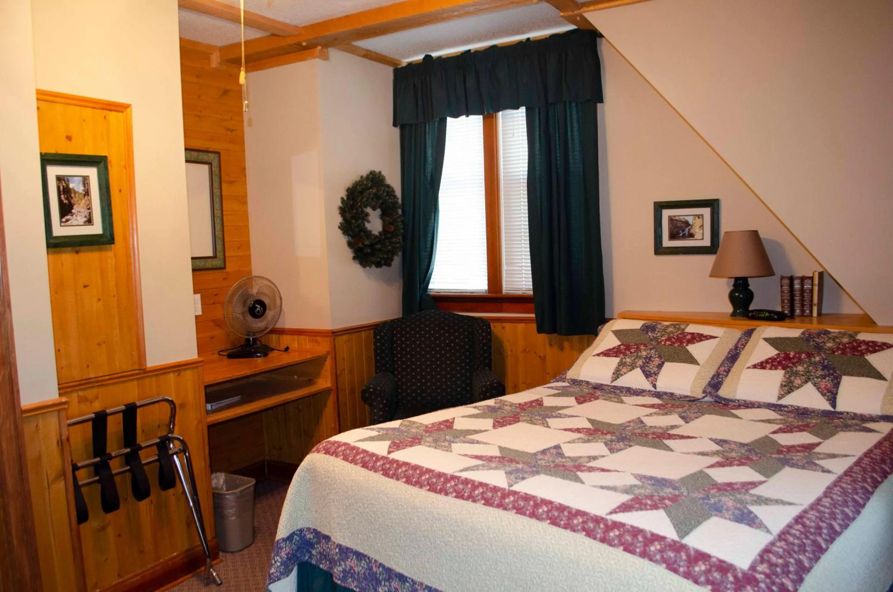 Bed in Crandell Mountain Lodge