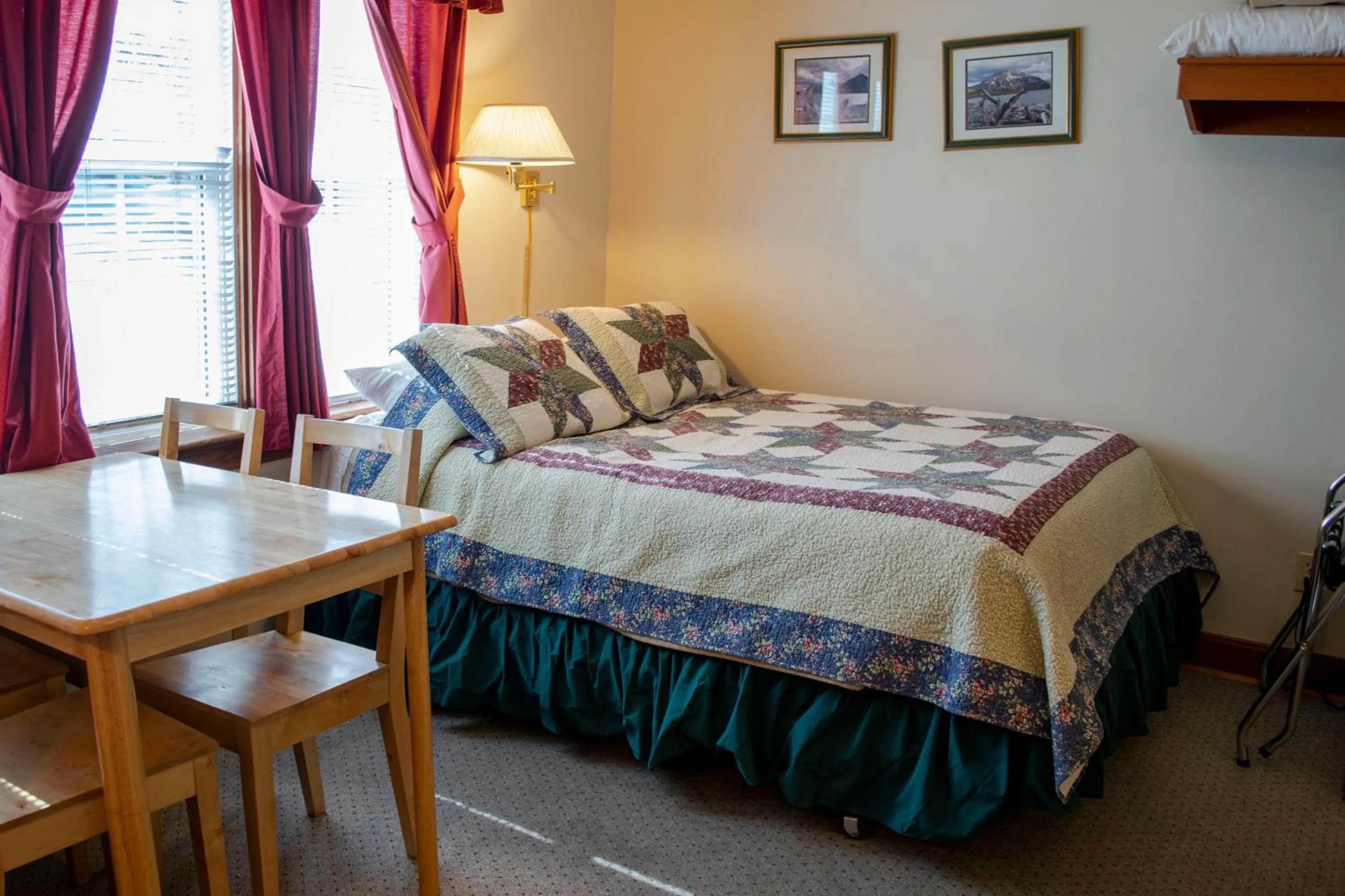 Bed in Crandell Mountain Lodge