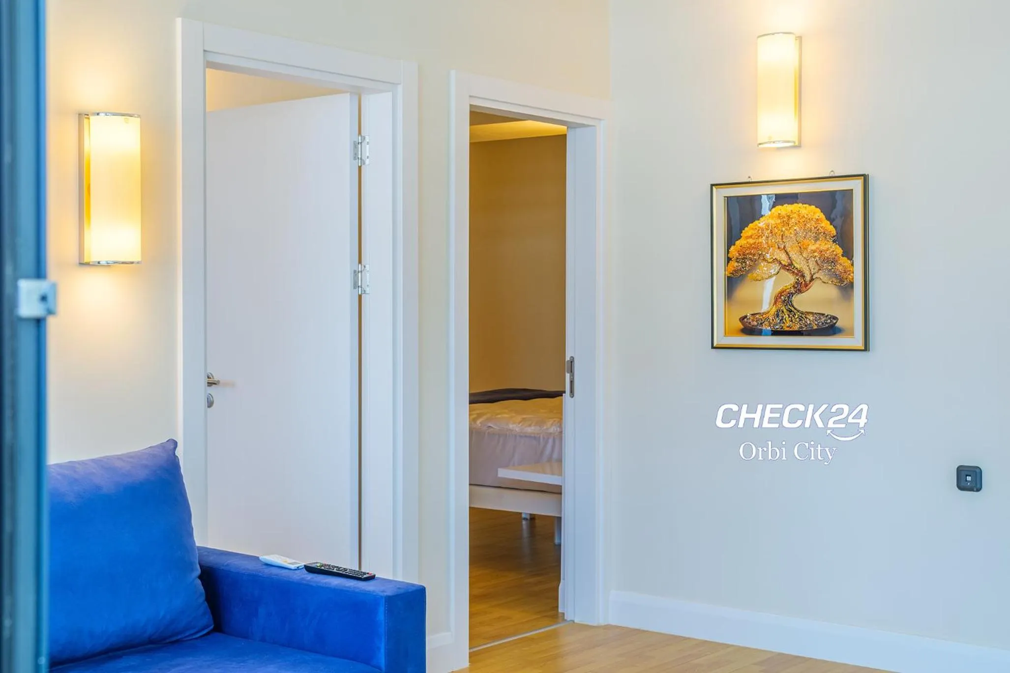 Living room, Bed in CHECK 24 orbi city