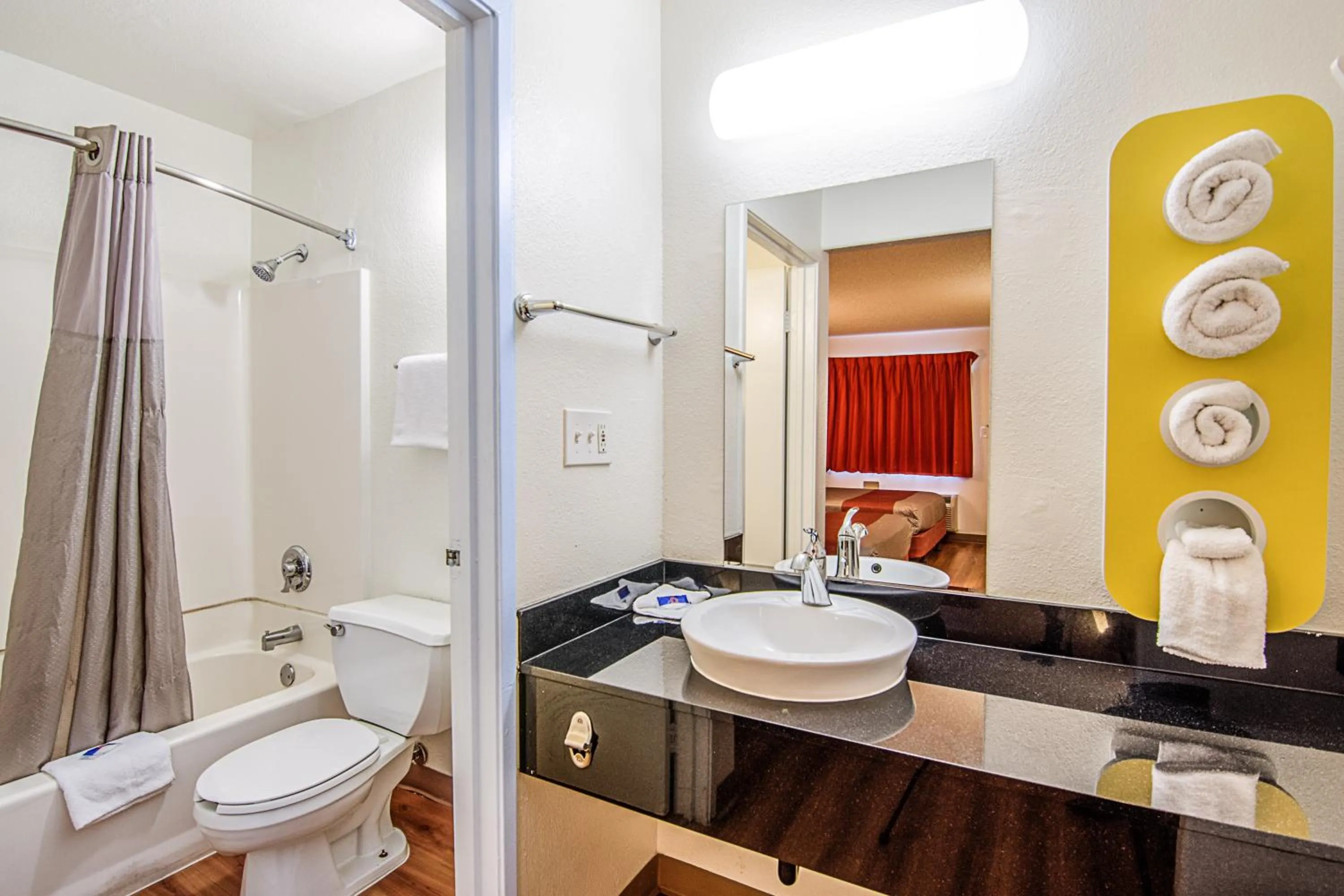 Bathroom in Motel 6 Modesto, CA