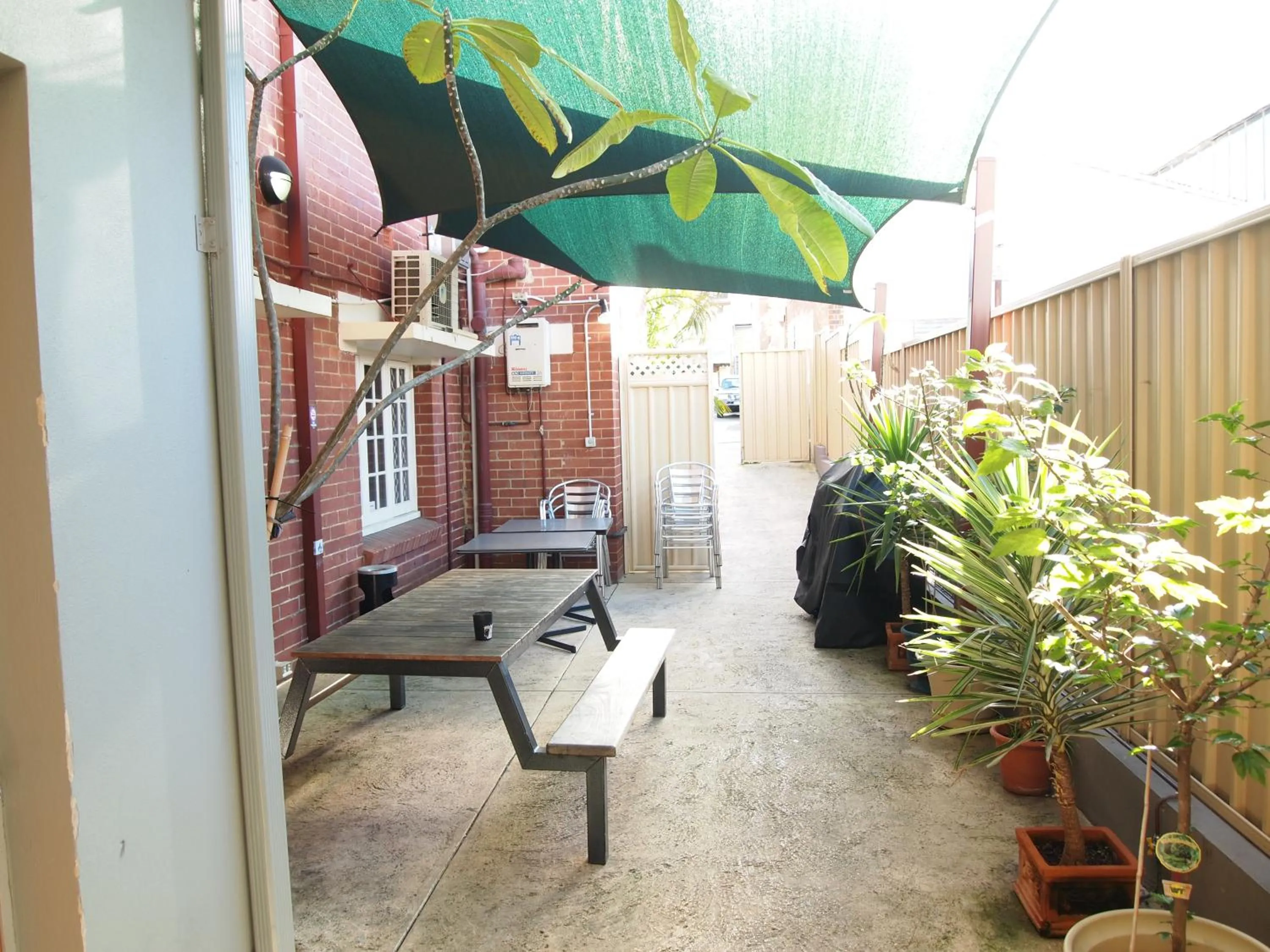 Garden in The Emperors Crown Hostel