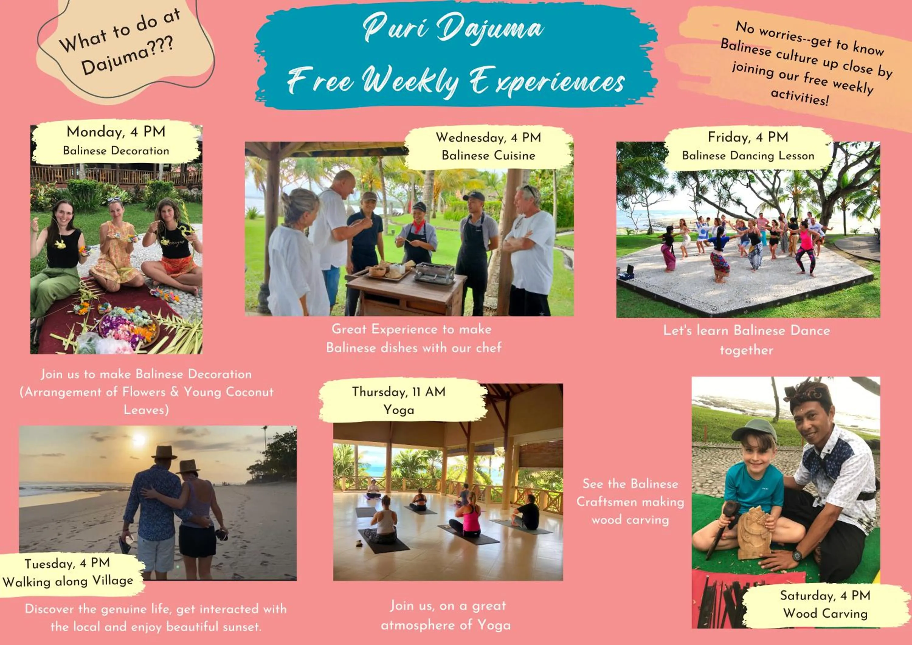 Activities in Puri Dajuma Beach Eco-Resort & Spa