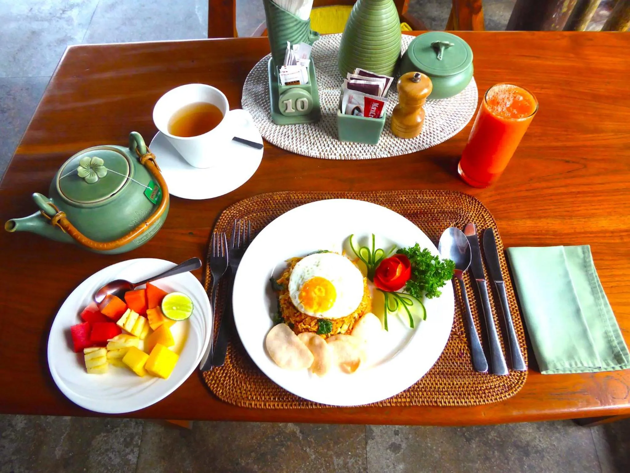 Asian breakfast in Puri Dajuma Beach Eco-Resort & Spa