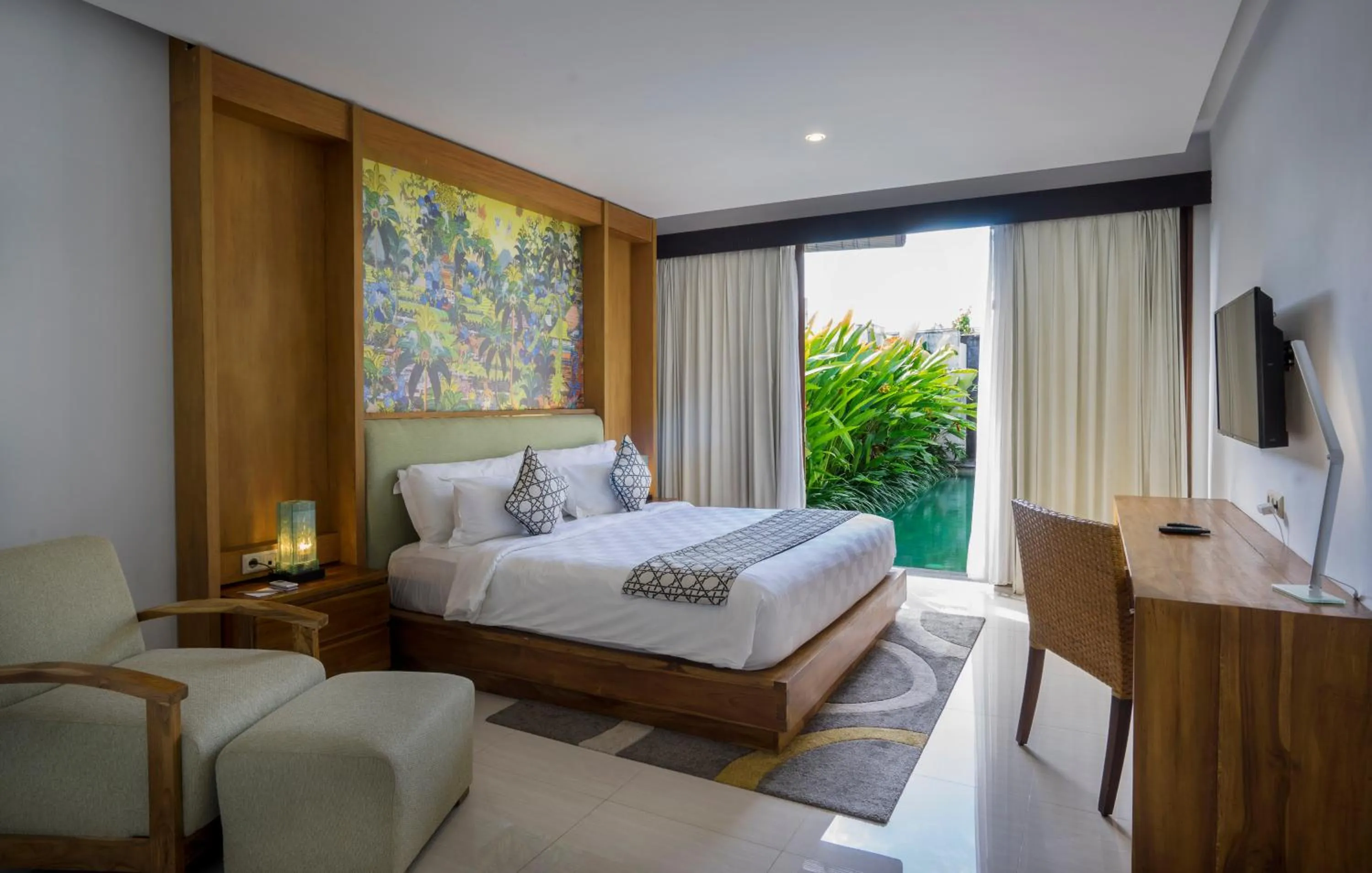 Decorative detail, Bed in Pradha Villas Seminyak