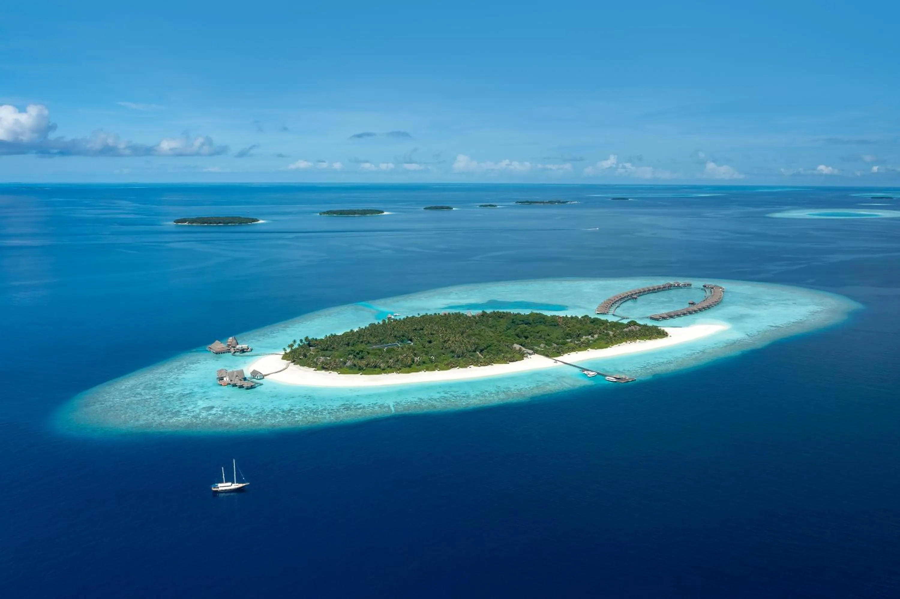 Bird's eye view in Anantara Kihavah Maldives Villas