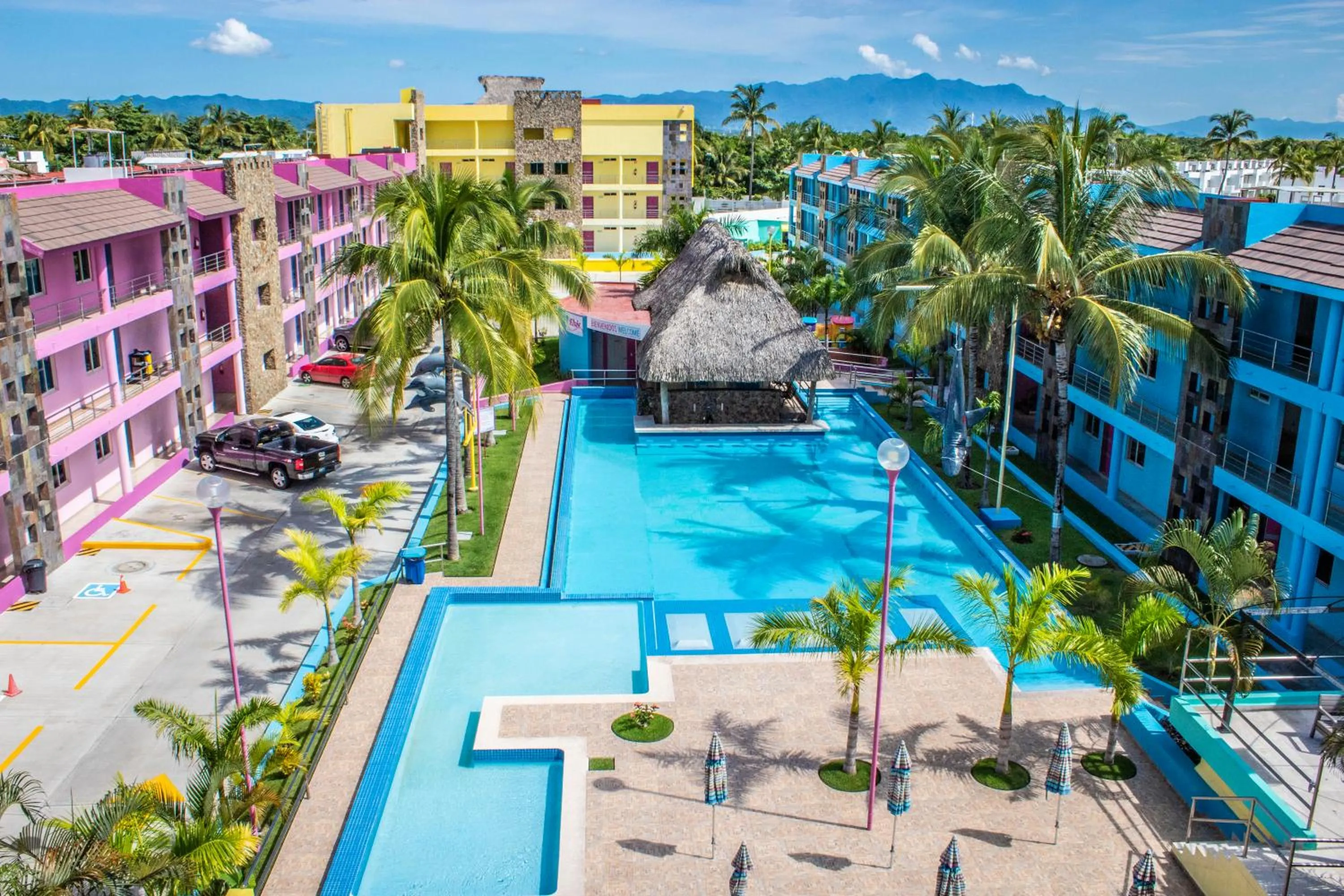 Pool view in Miami Inn