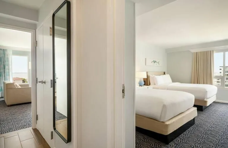 Bed in DoubleTree by Hilton Ocean City Oceanfront