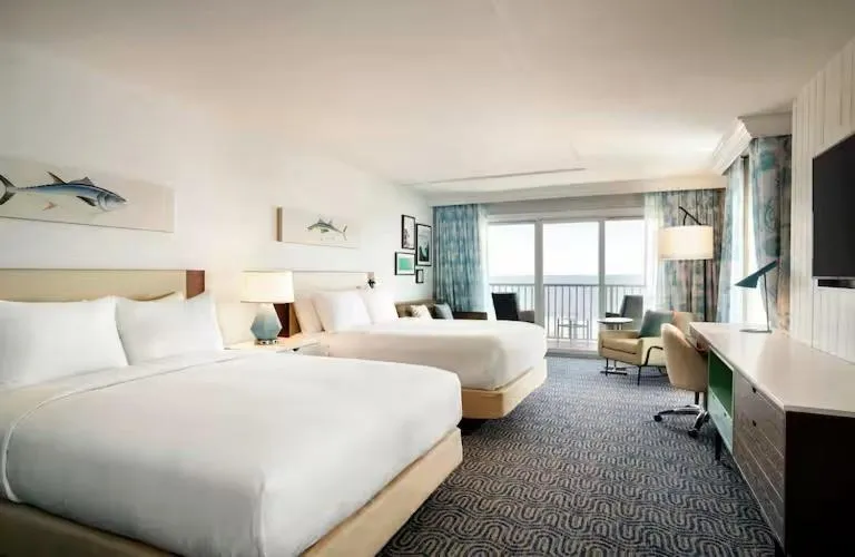 Bed in DoubleTree by Hilton Ocean City Oceanfront