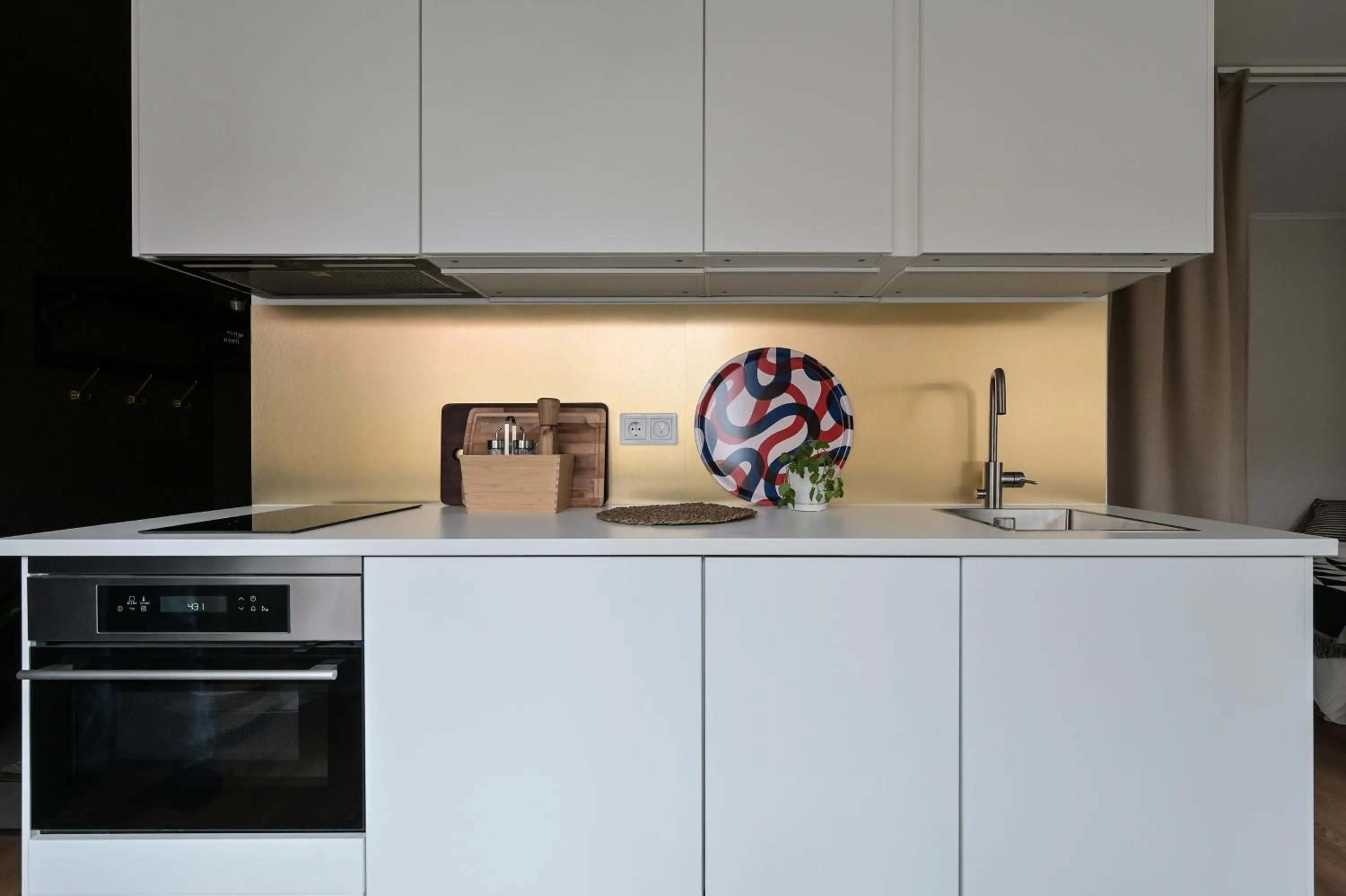 Kitchen or kitchenette in EttSmart Hotell