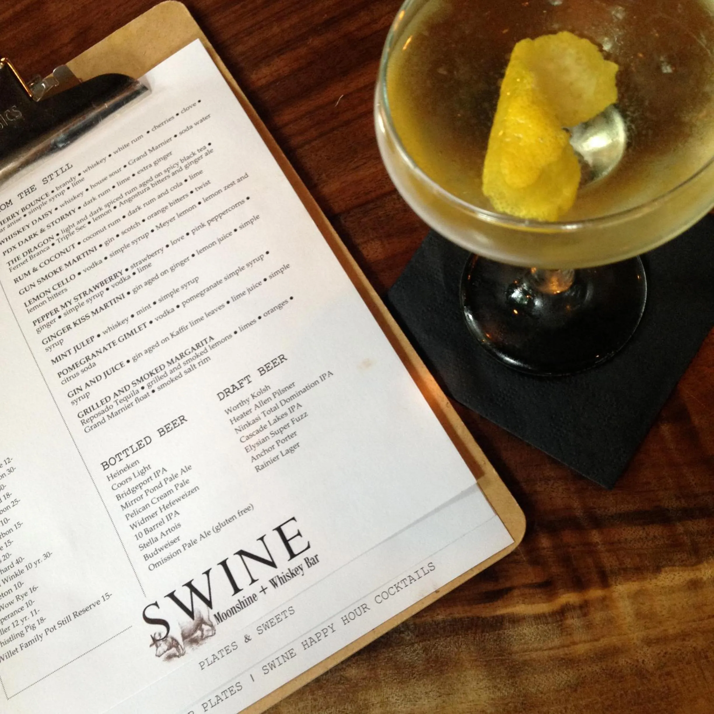 Alcoholic drinks in The Paramount Hotel Portland