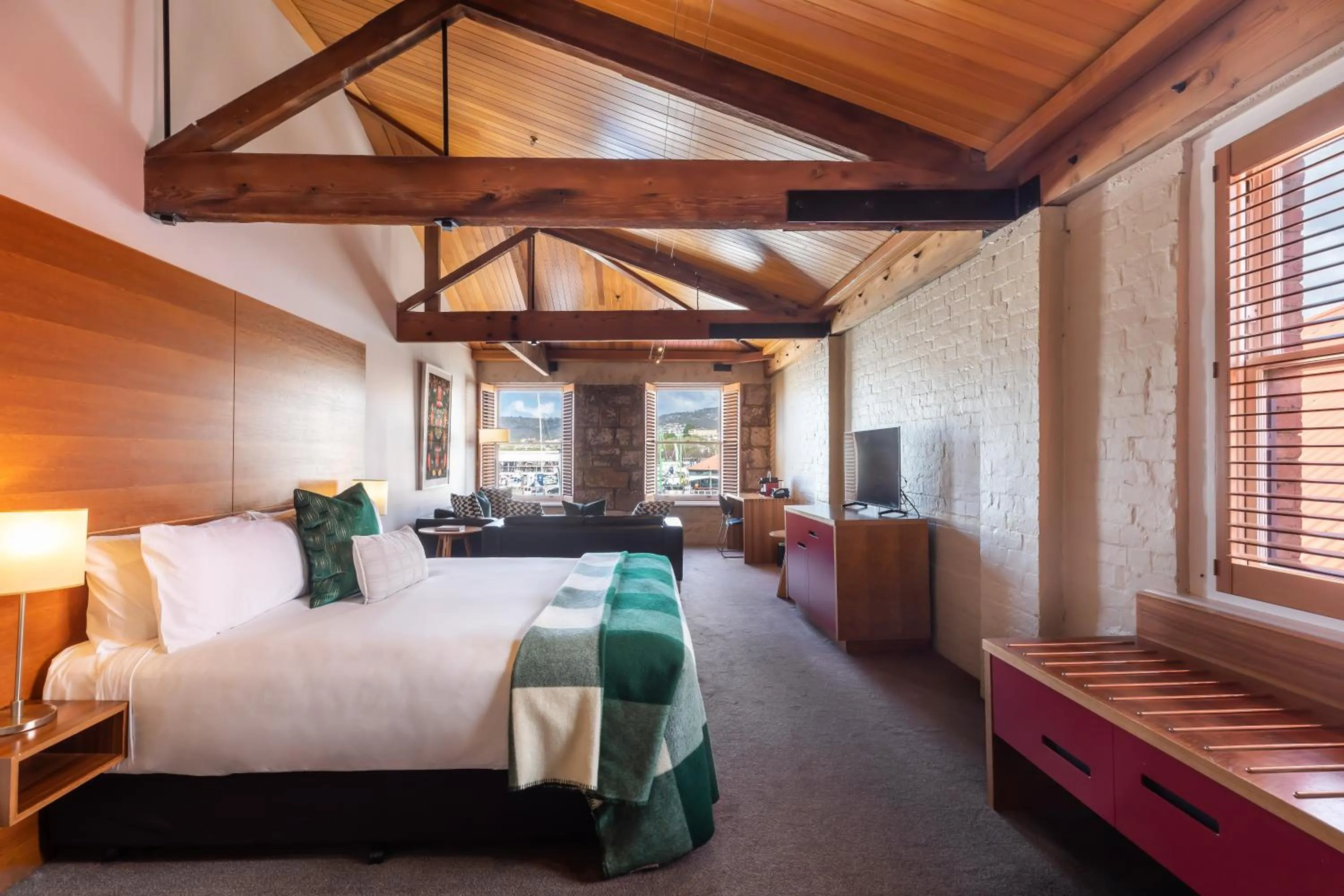 Bed in The Henry Jones Art Hotel