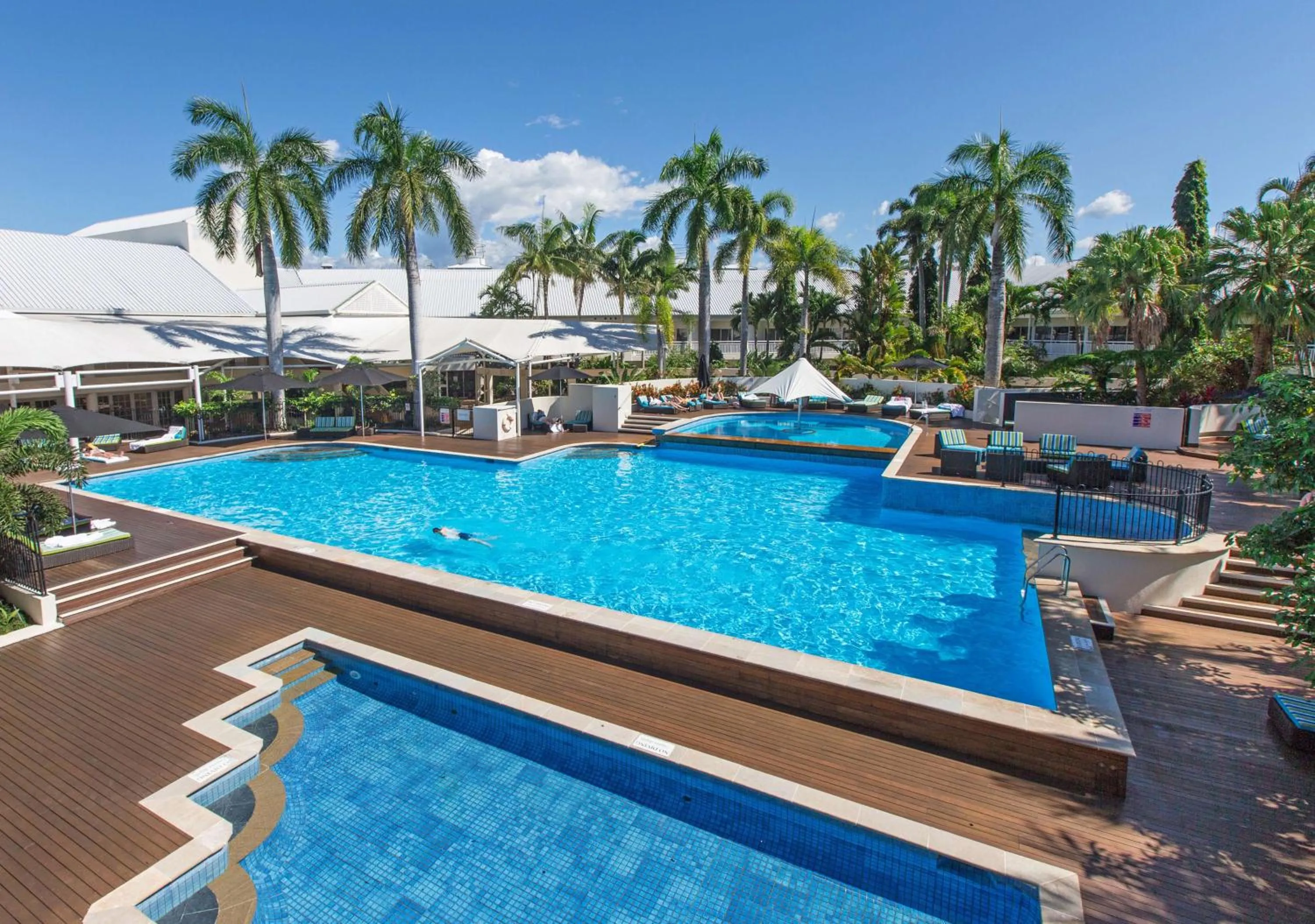Pool view in Shangri-La The Marina, Cairns