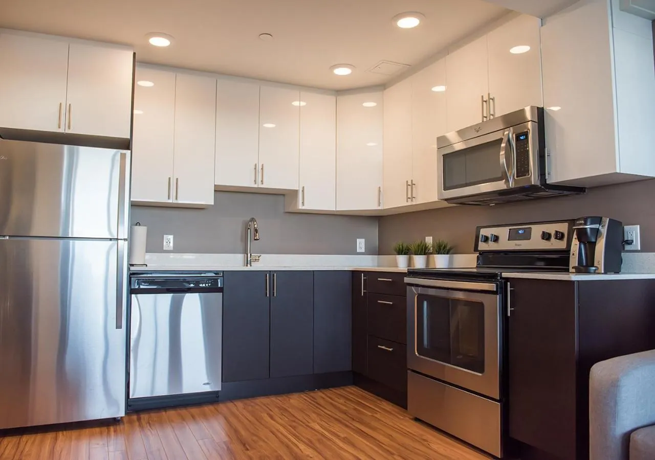 Kitchen or kitchenette in LIV Extended Stay