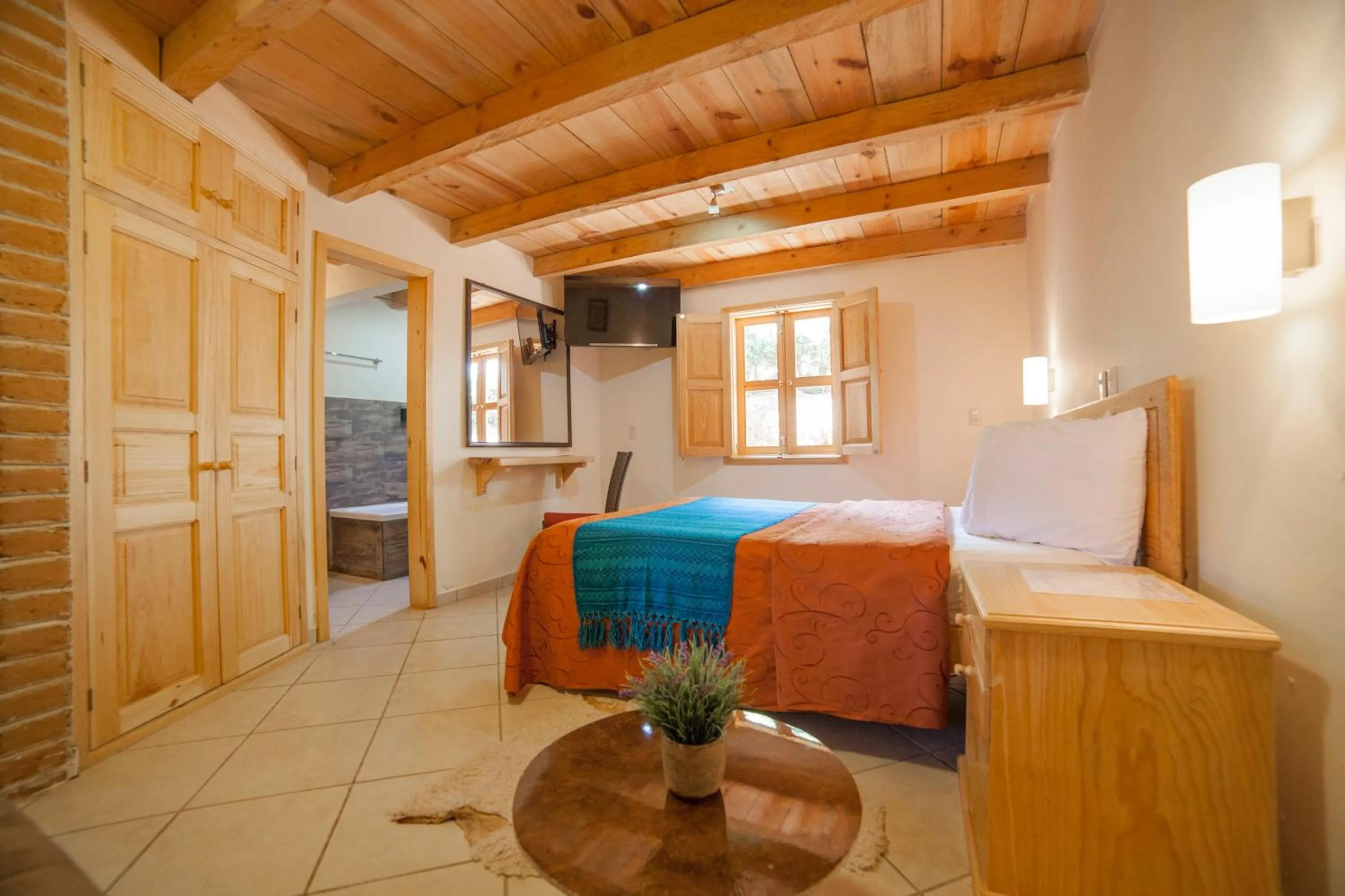 Bed in Hotel Adobe y Teja