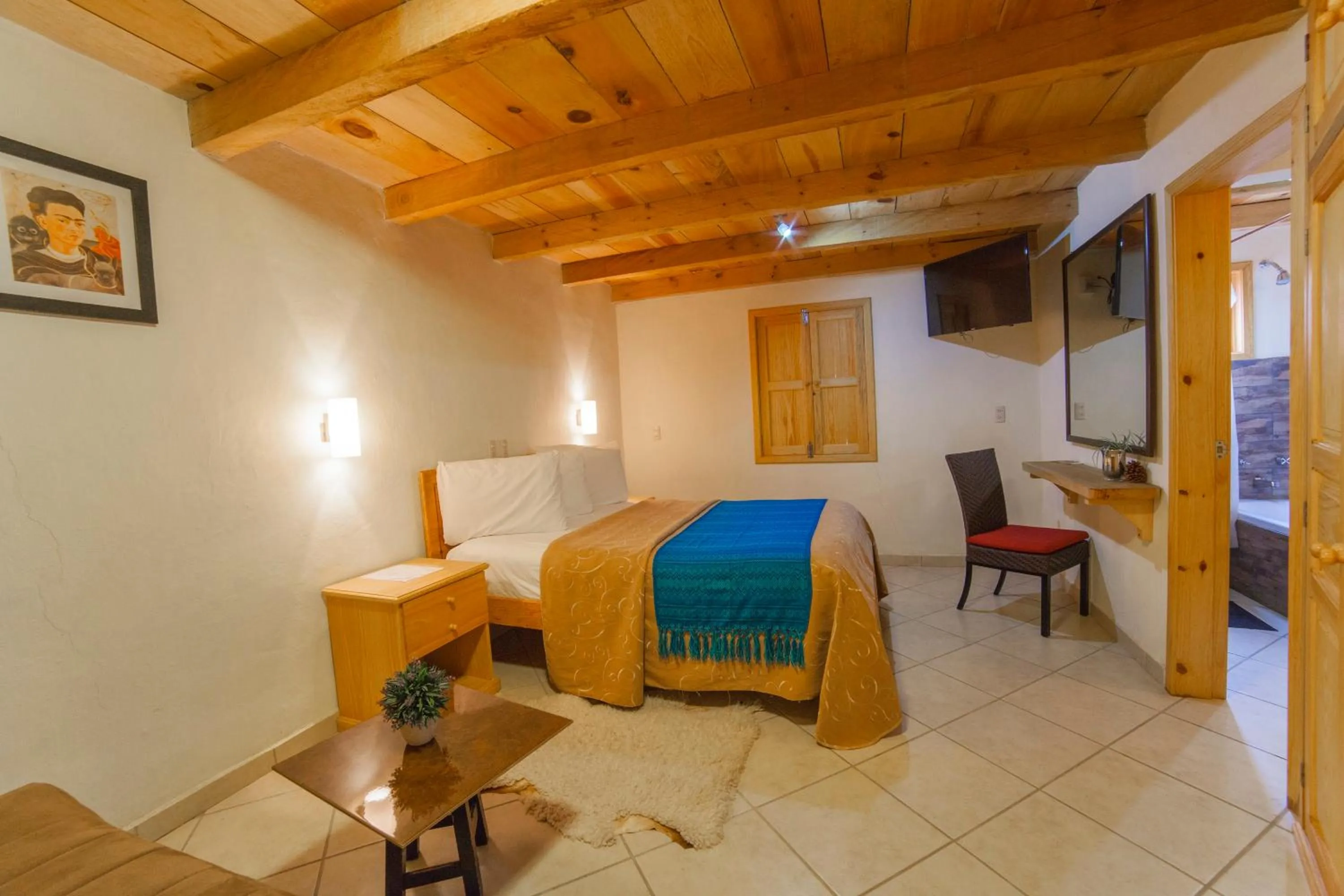 Bed in Hotel Adobe y Teja