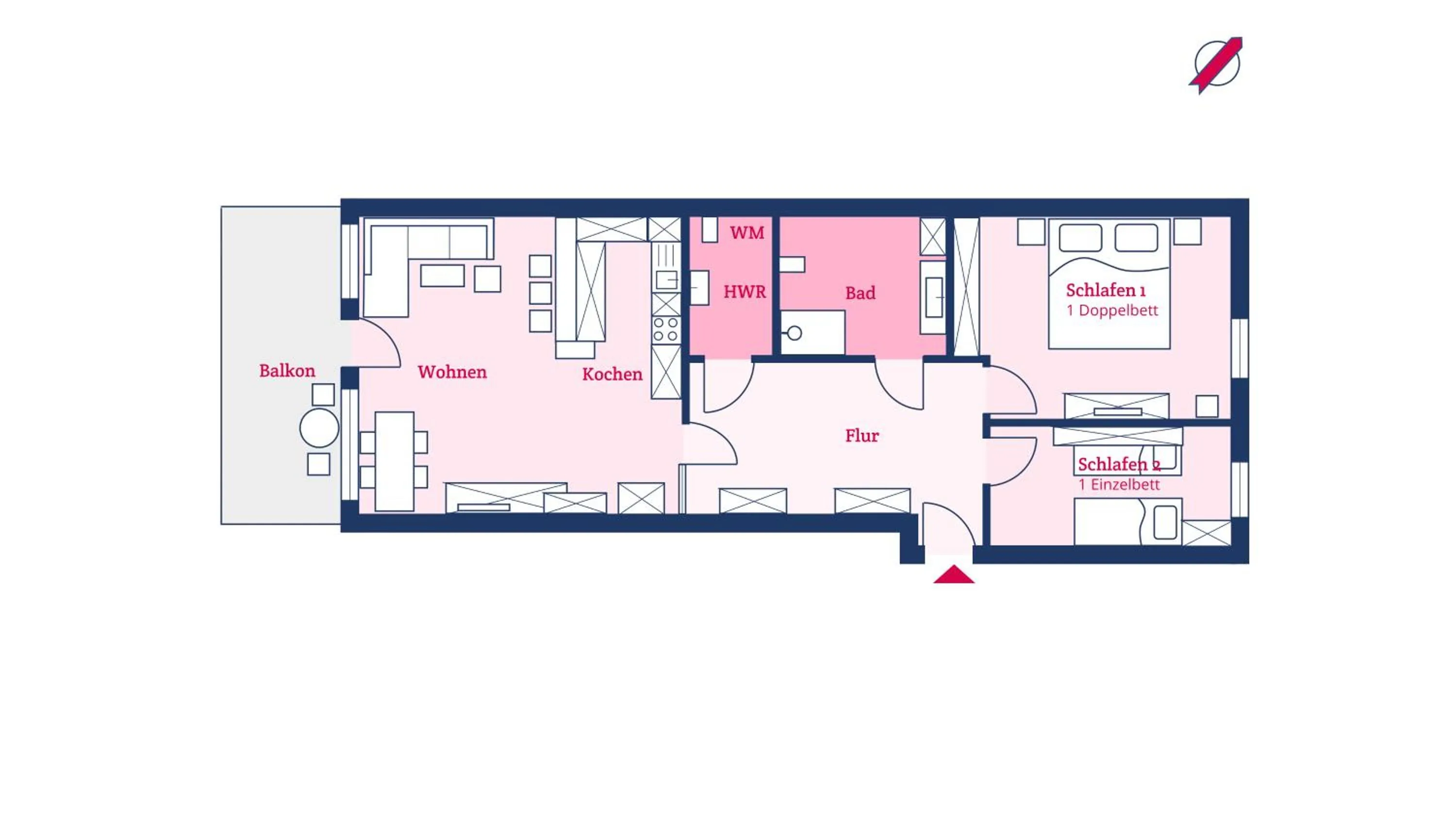 Floor plan in Haus Halligblick Wohnung 16