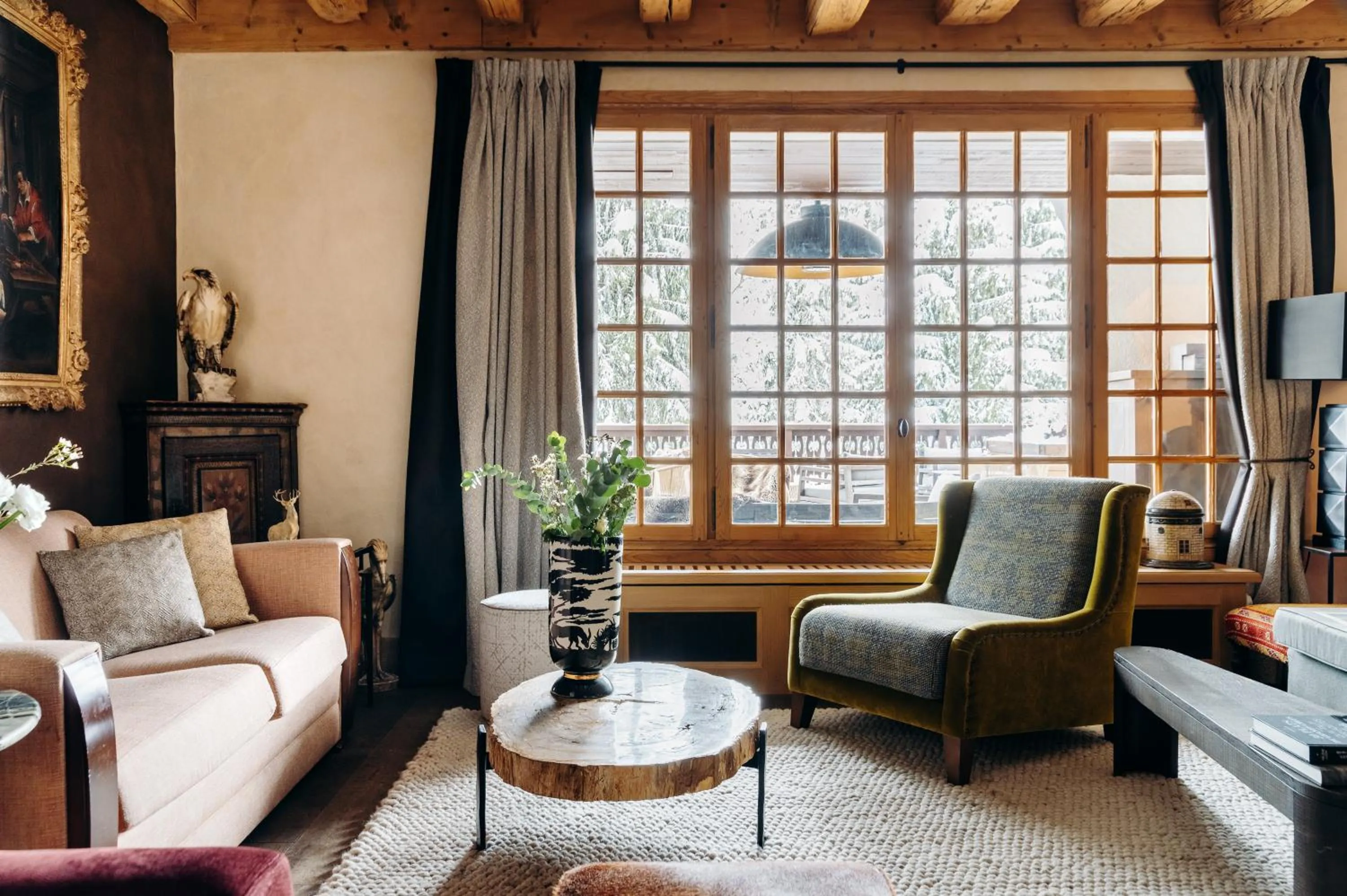 Living room in Les Chalets du Mont d'Arbois & Spa, Megève