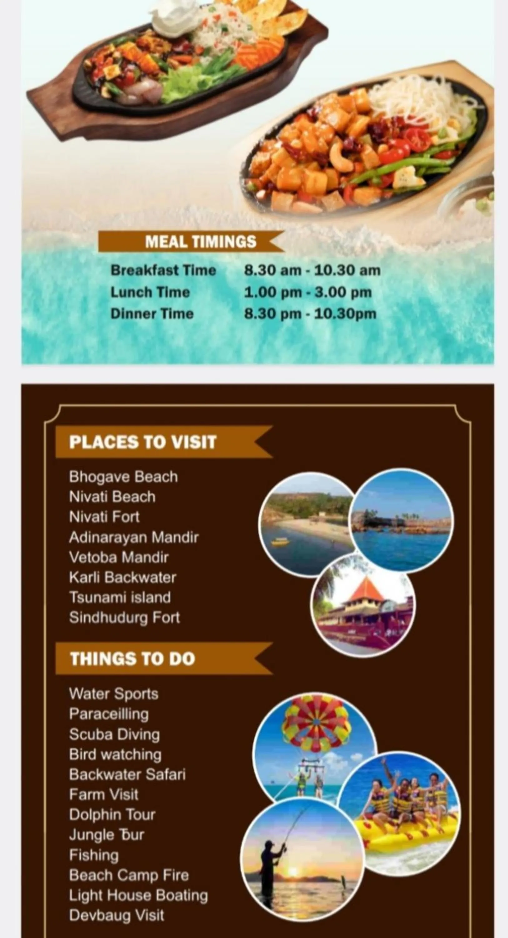 Food and drinks in Samant Beach Resort