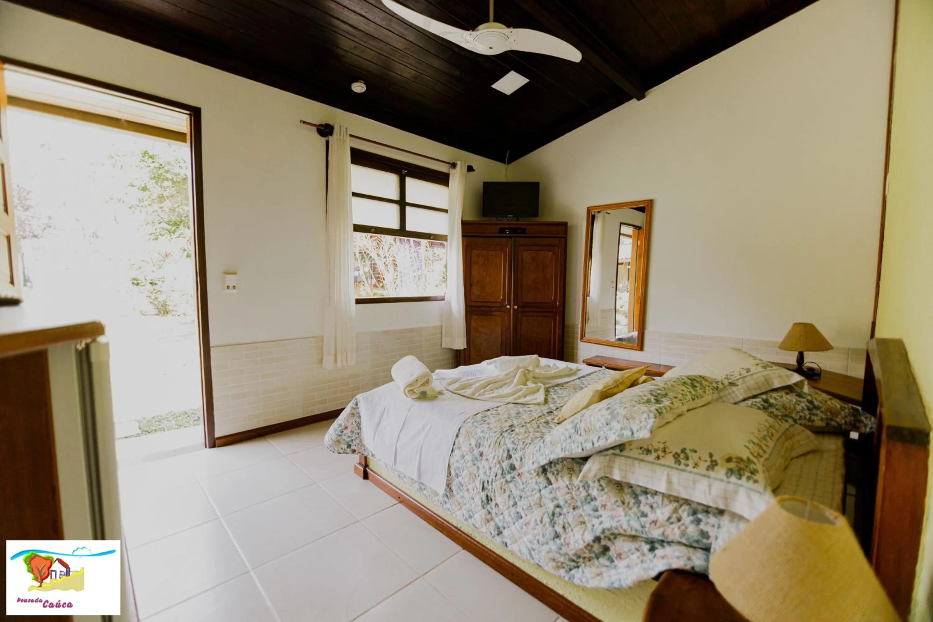 Bed in Pousada Caúca