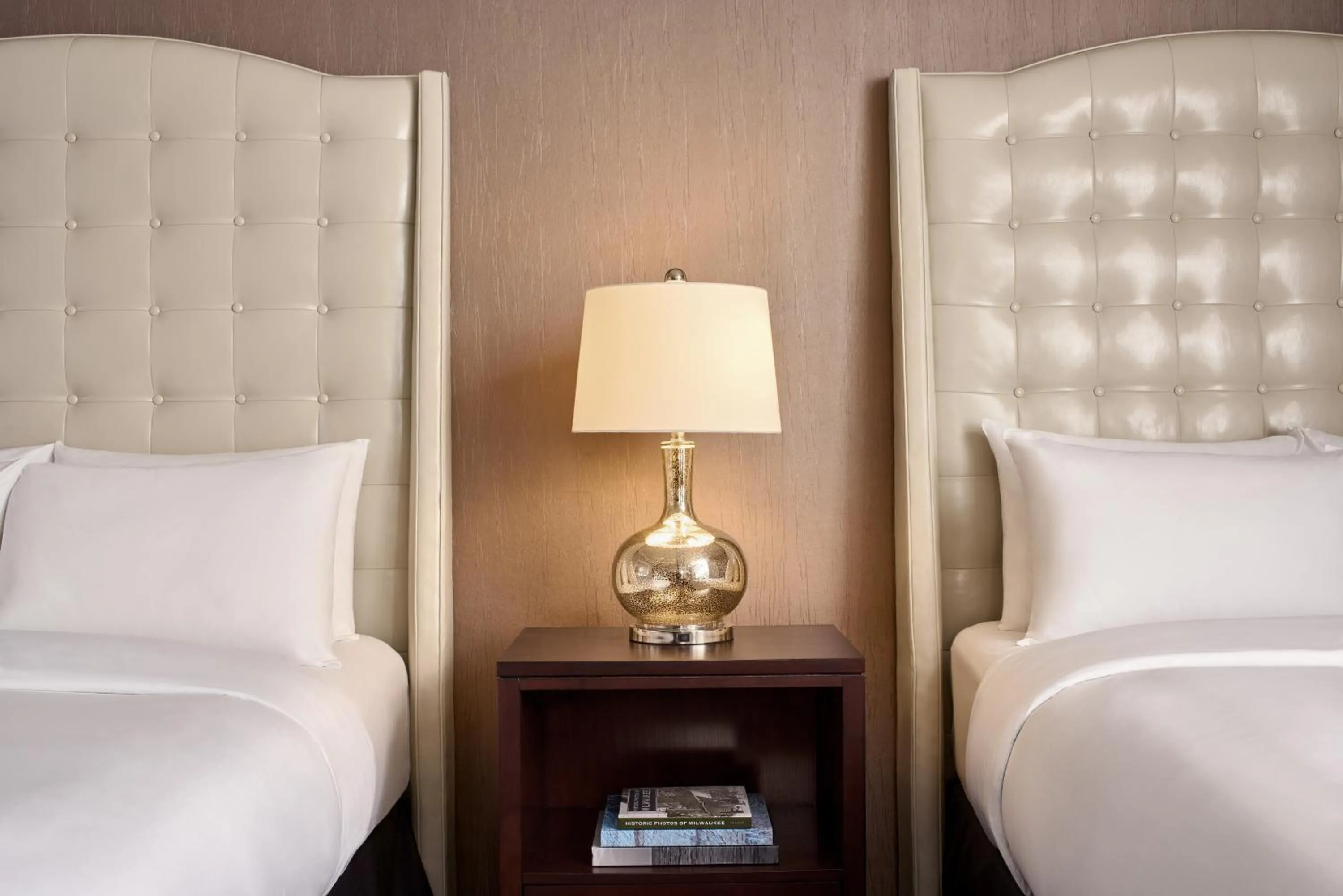 Bed in The Pfister Hotel