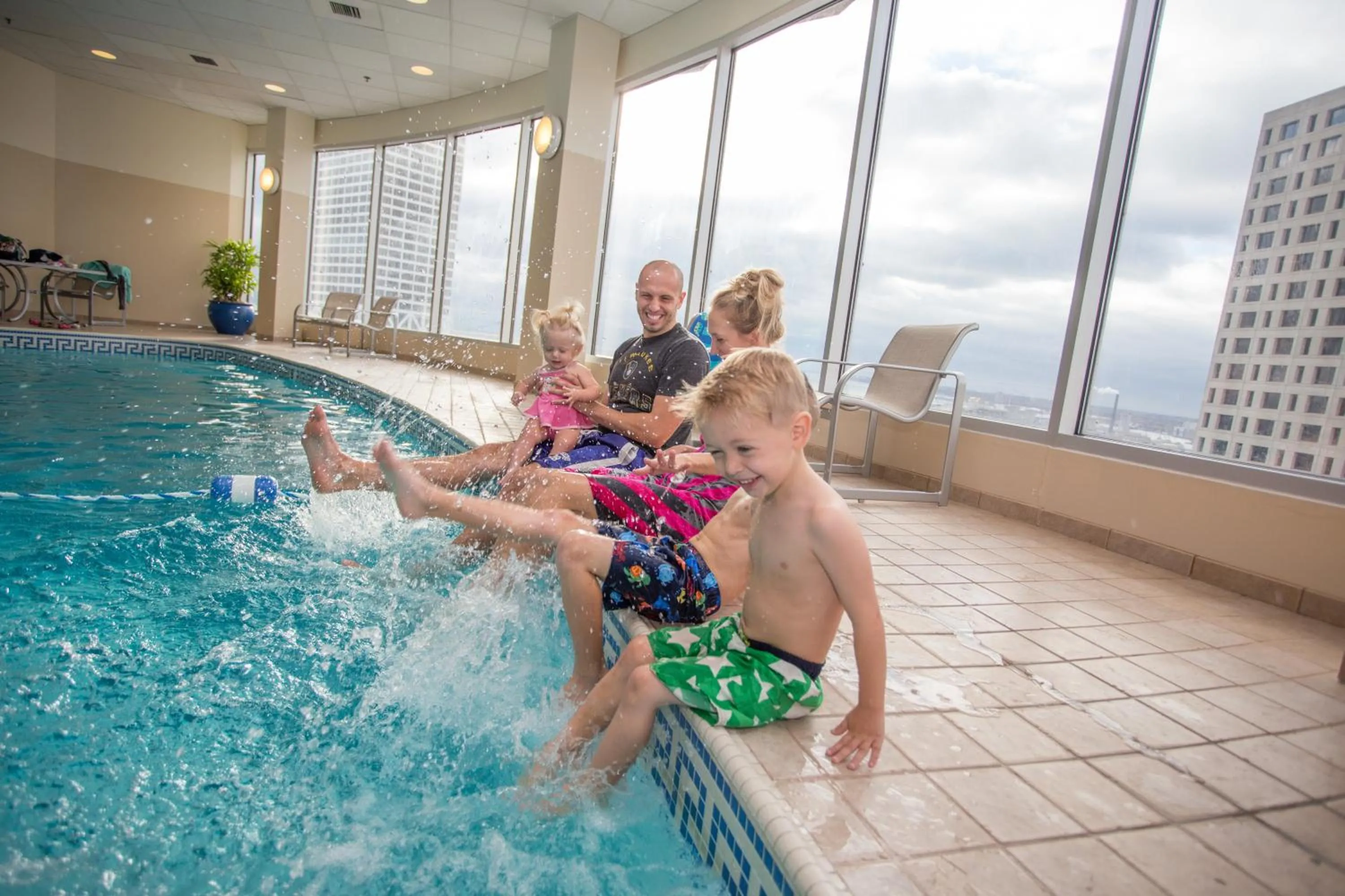 Pool view in The Pfister Hotel